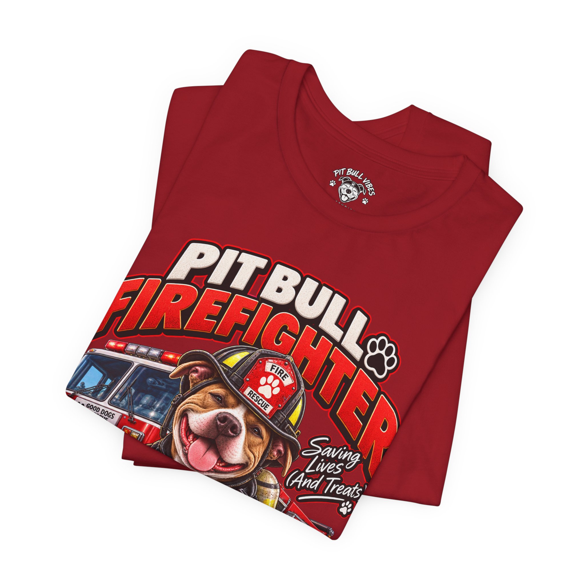 Pitbull Firefighter T-Shirt – Cute Firehouse Dog Tee for Firefighters & Dog Lovers - Image 39