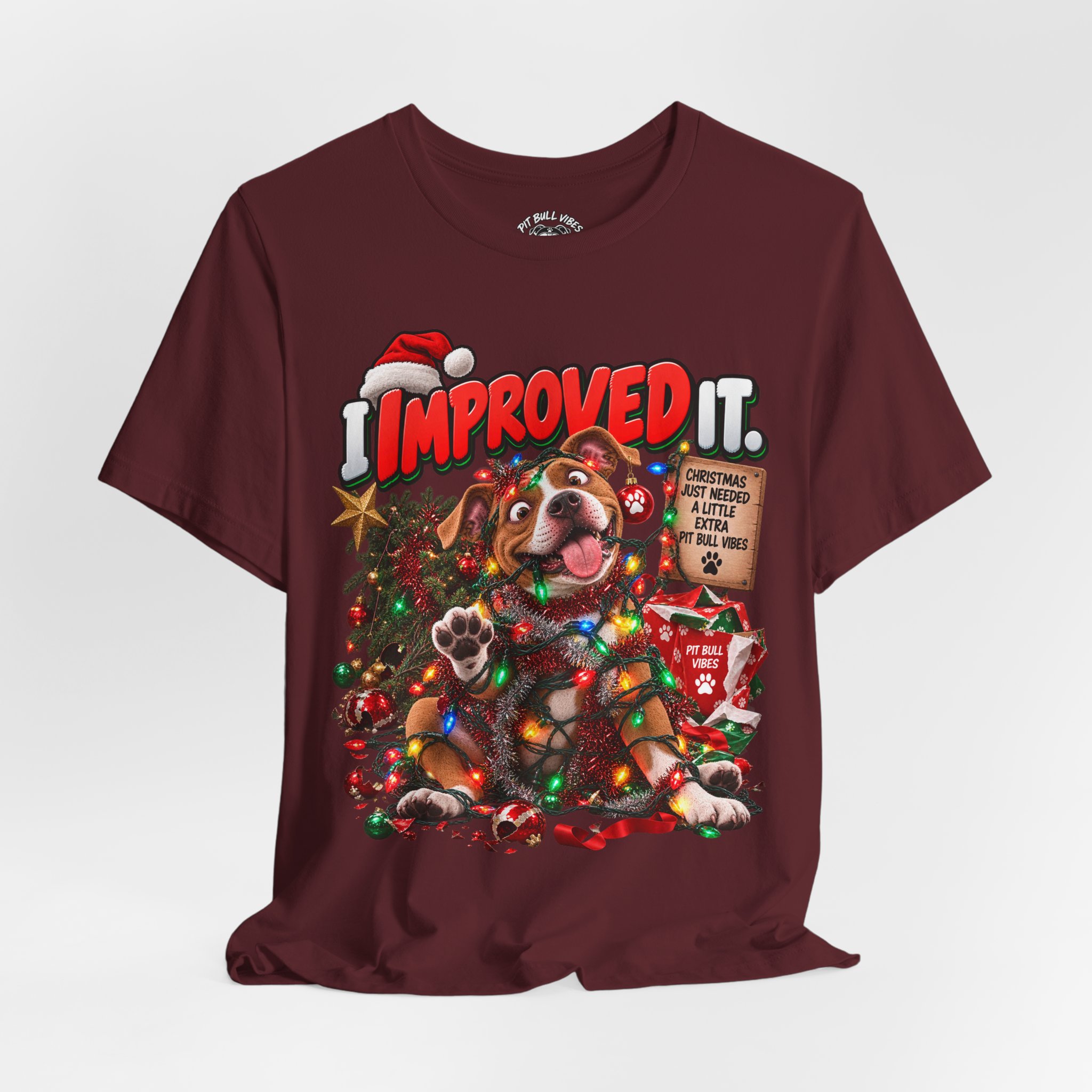 Holiday Dog T‑Shirt “I Improved It” Christmas Puppy Tee - Image 32