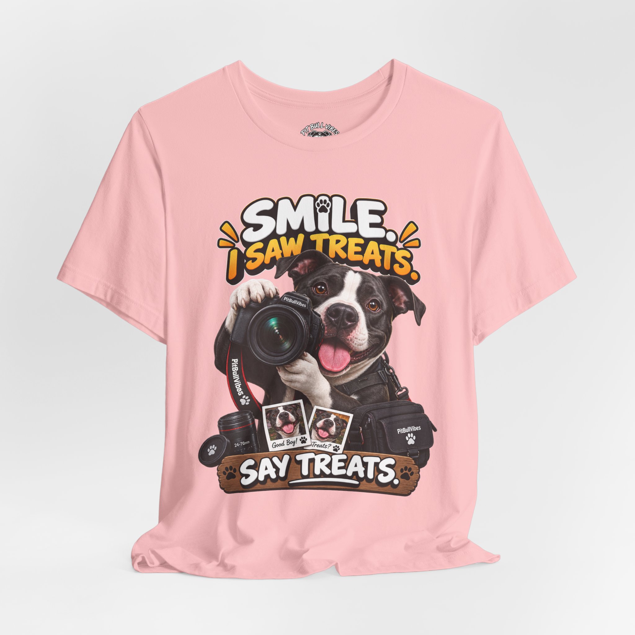 Smile, I Saw Treats! Dog Camera T-Shirt - Image 36