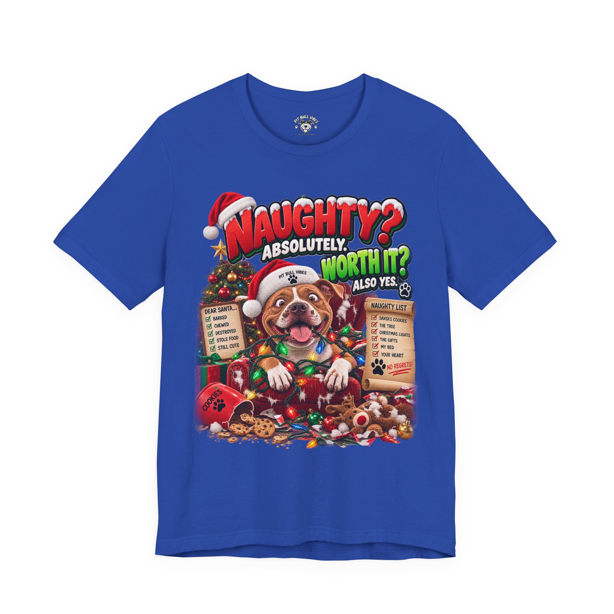 Naughty? Absolutely! Worth It? Christmas Dog Graphic Tee - Image 21