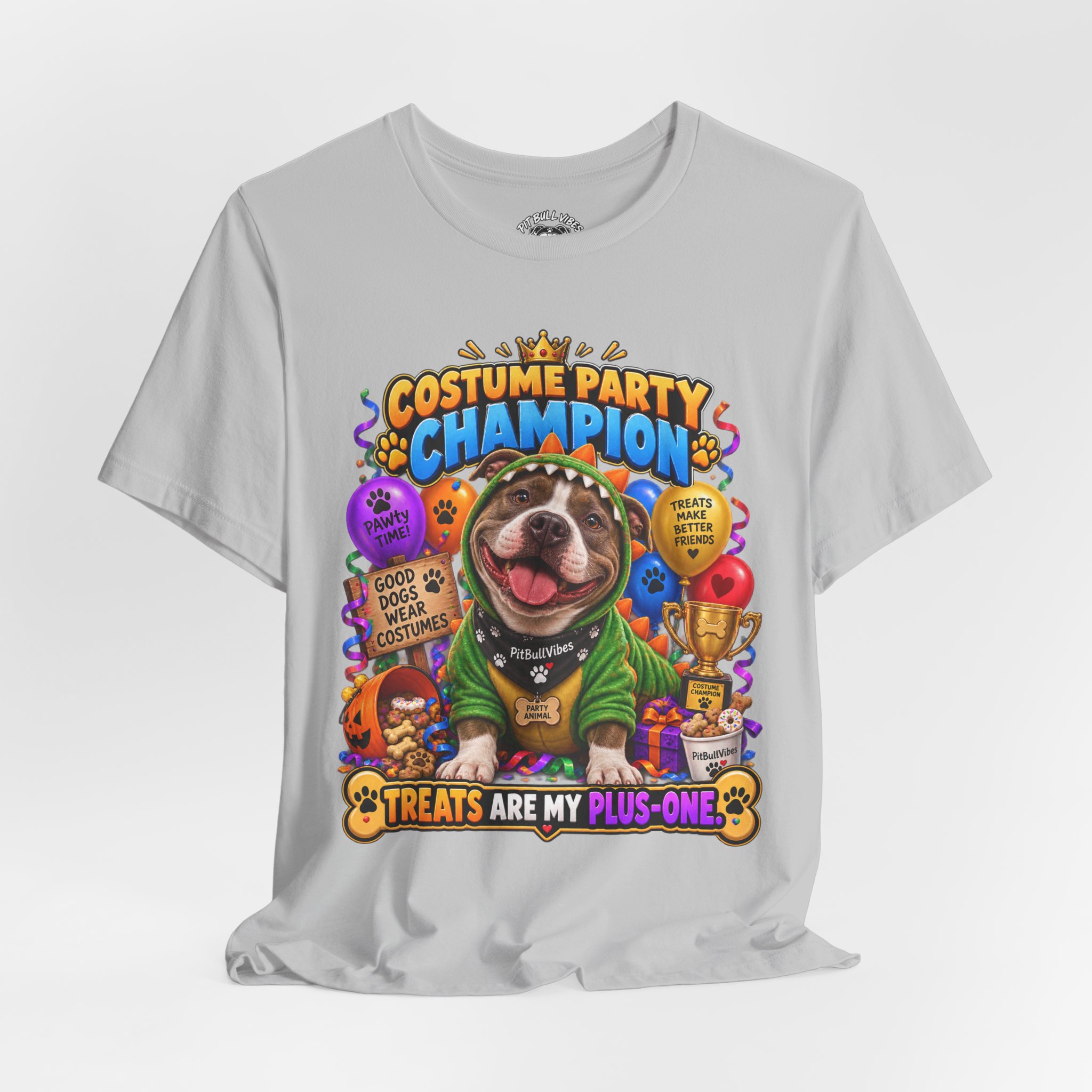 Costume Party Champion Dog T-Shirt — "Treats Are My Plus-One" - Image 12