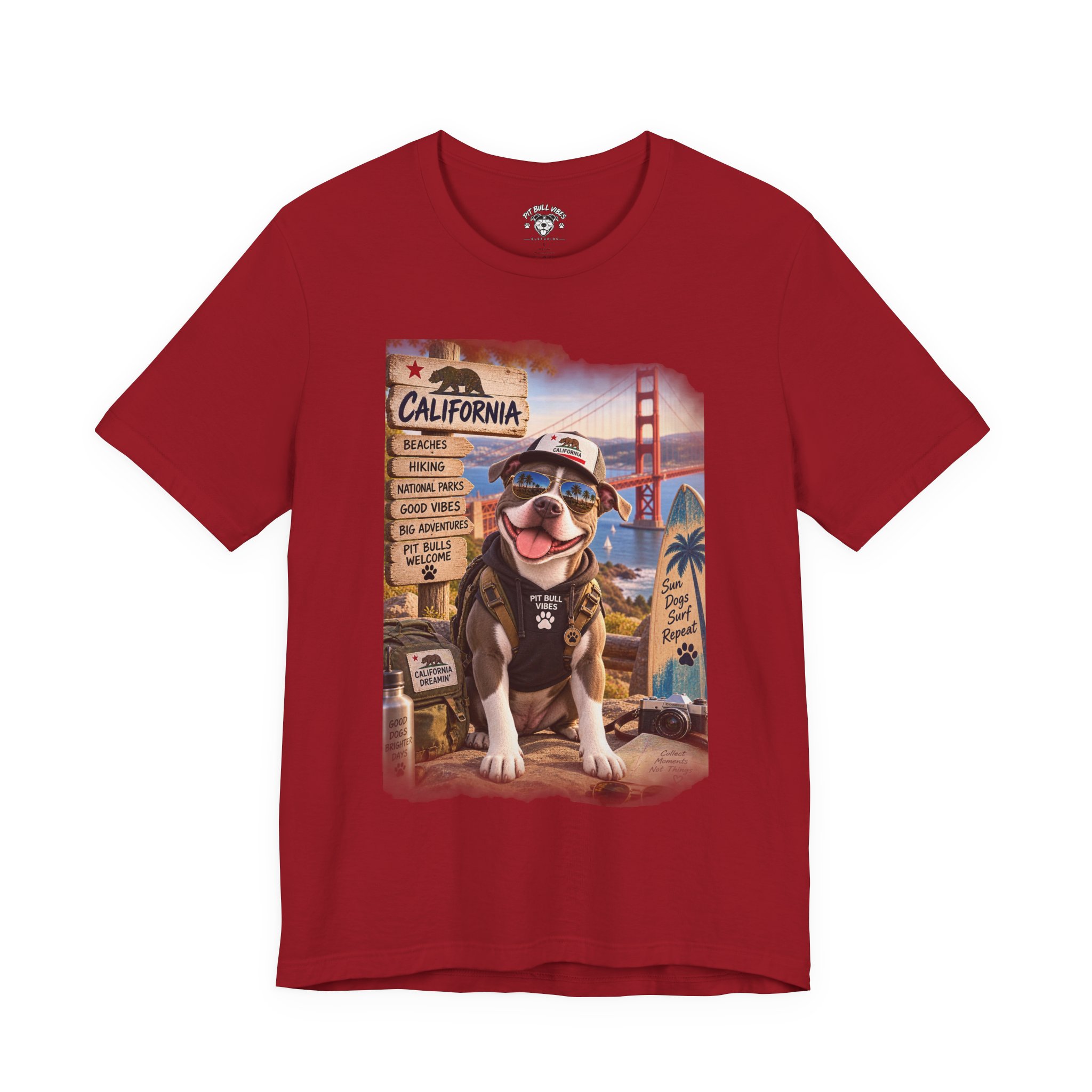 California Pup Graphic Tee — Cute Dog Golden Gate Souvenir T-Shirt - Image 37