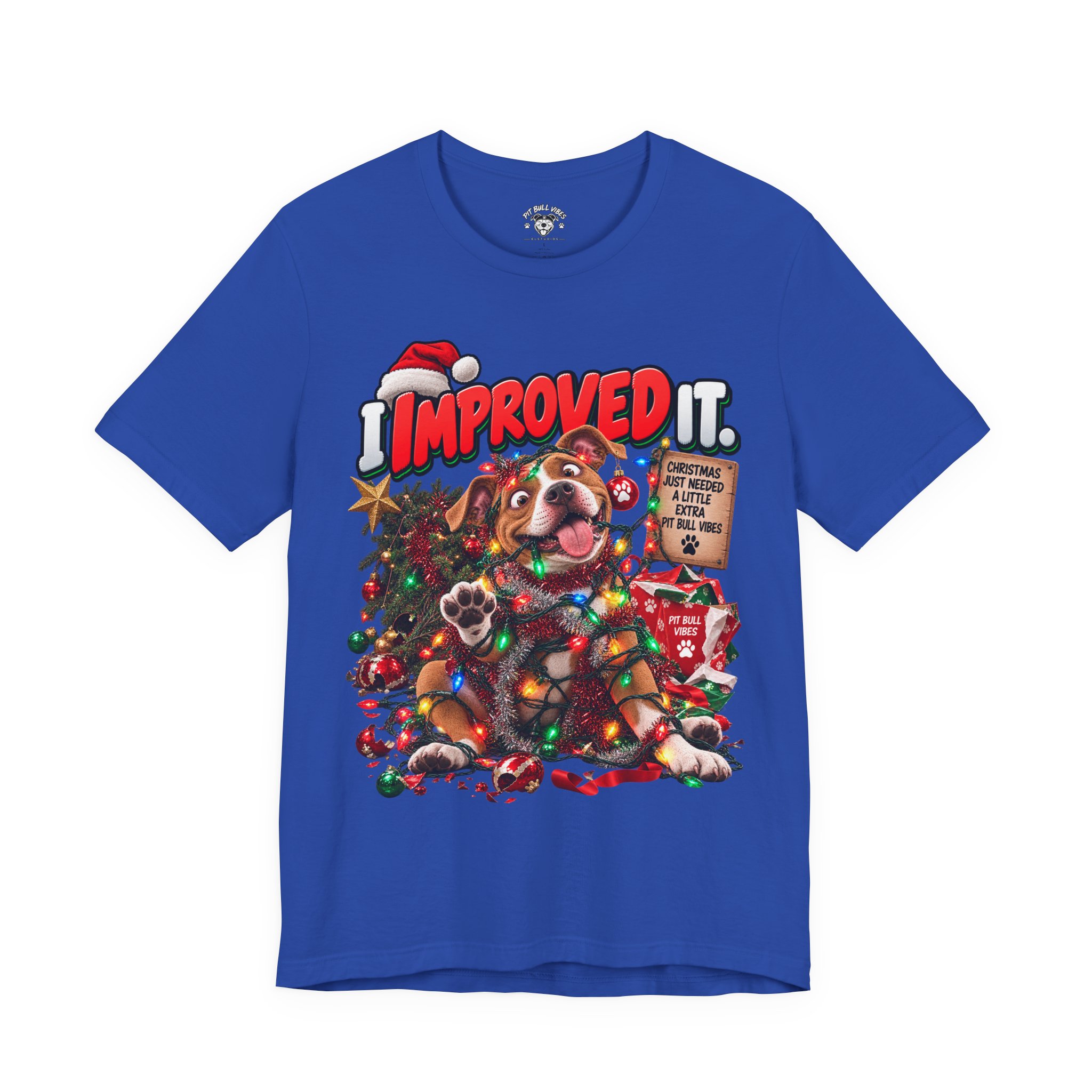 Holiday Dog T‑Shirt “I Improved It” Christmas Puppy Tee - Image 21