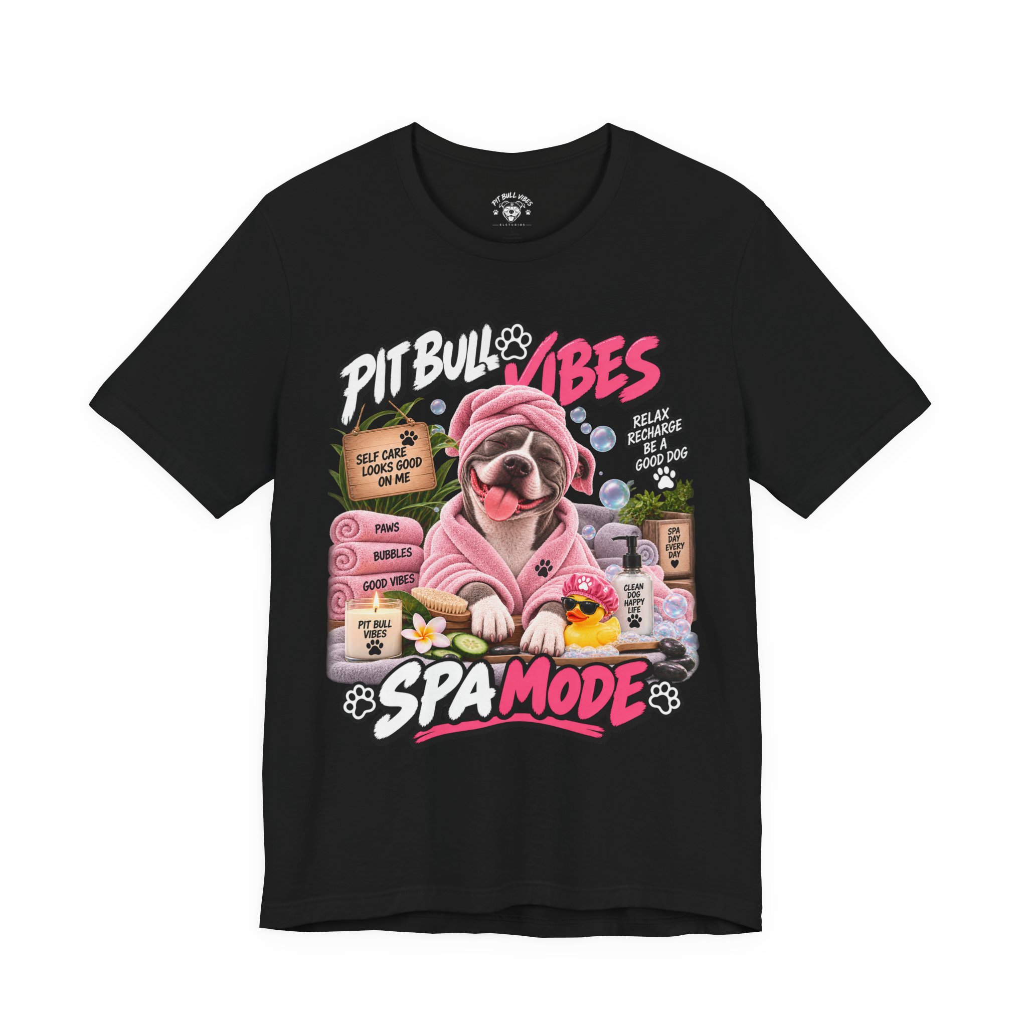 Pit Bull Spa Mode T-Shirt – Cute Spa Vibes Graphic Tee for Dog Lovers - Image 13