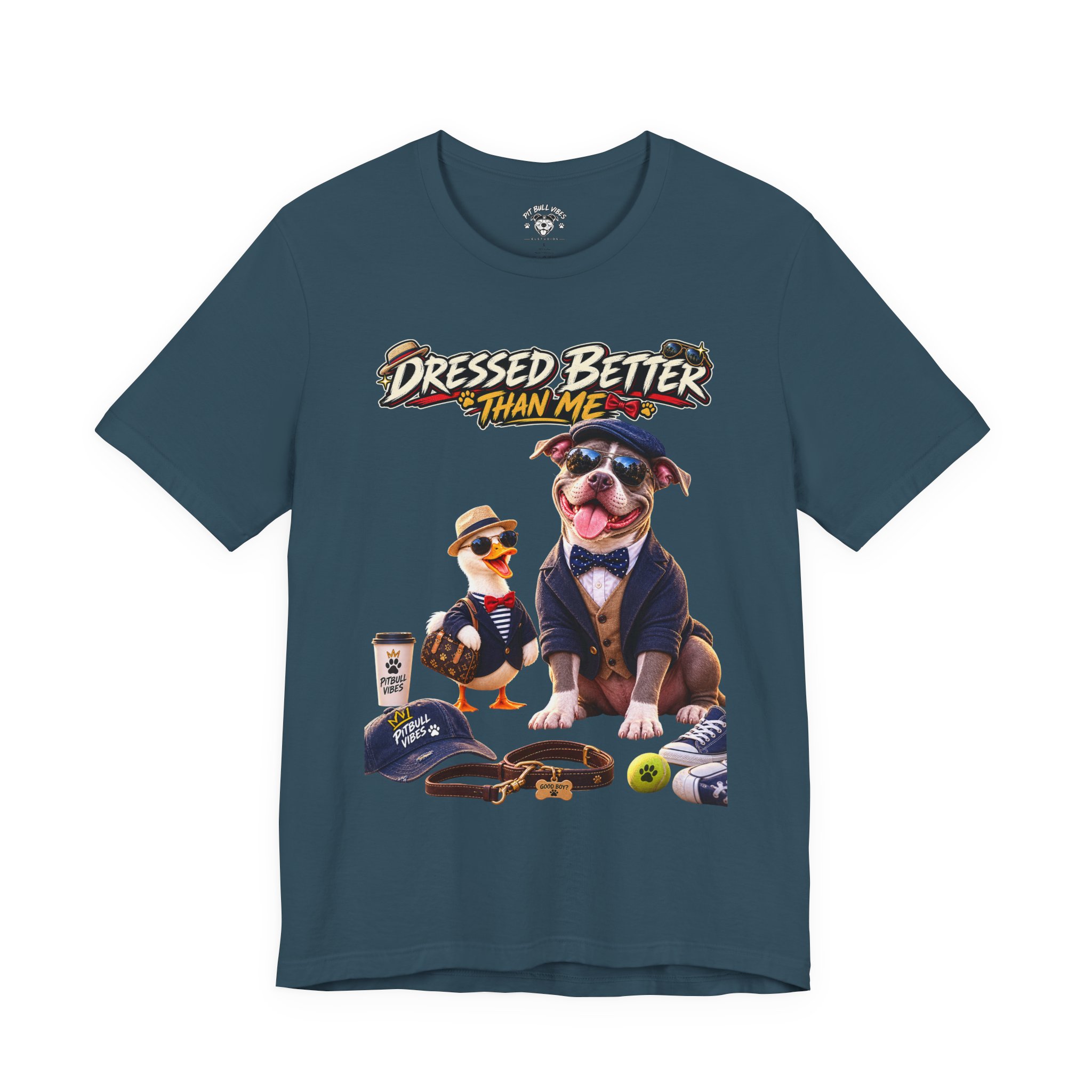 Graphic Tee - "Dressed Better Than Me" Funny Dog & Duck Outfit Design - Image 25