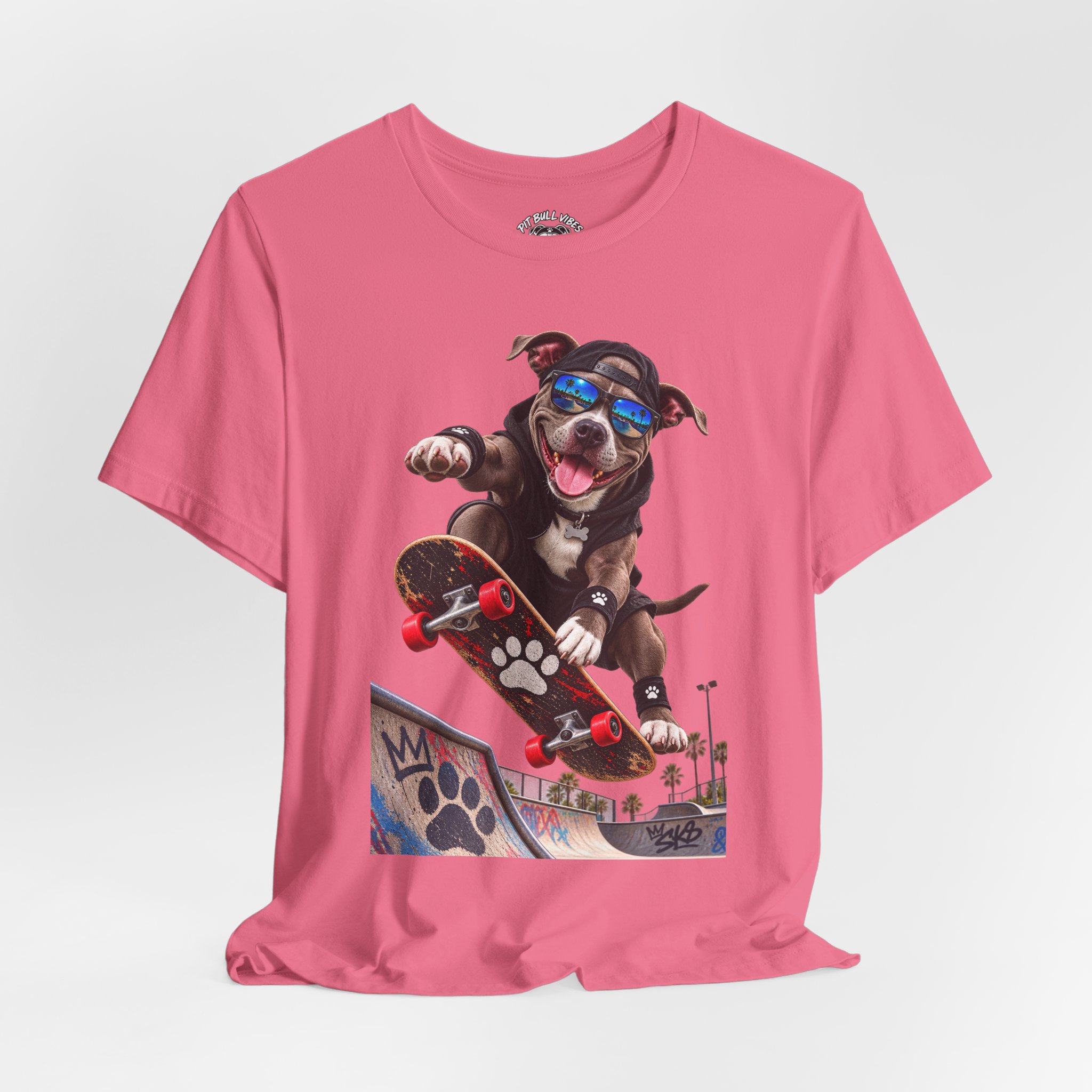 Skateboarding Dog T-Shirt | Skate Pup Graphic Tee, Sunglasses Puppy - Image 32