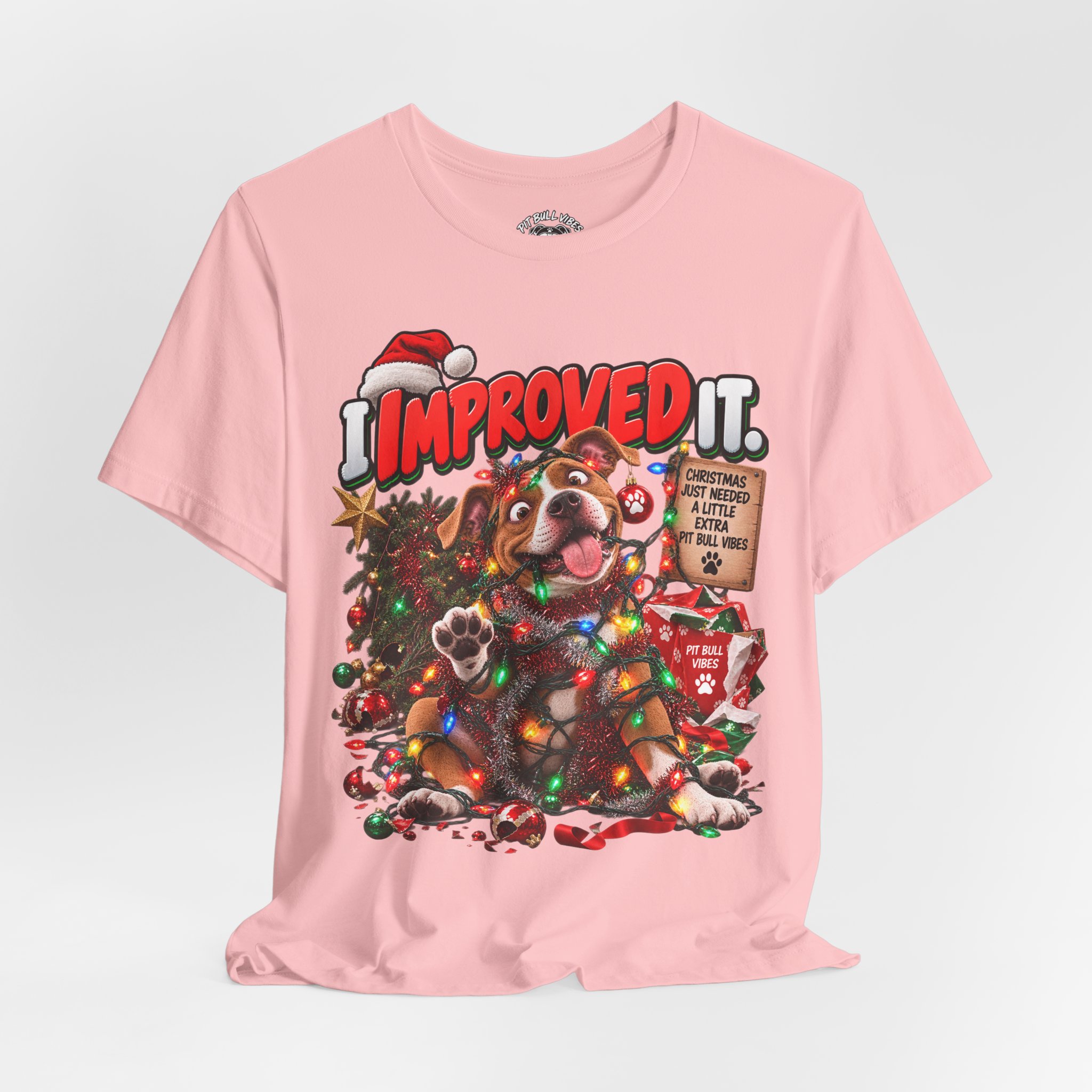 Holiday Dog T‑Shirt “I Improved It” Christmas Puppy Tee - Image 36