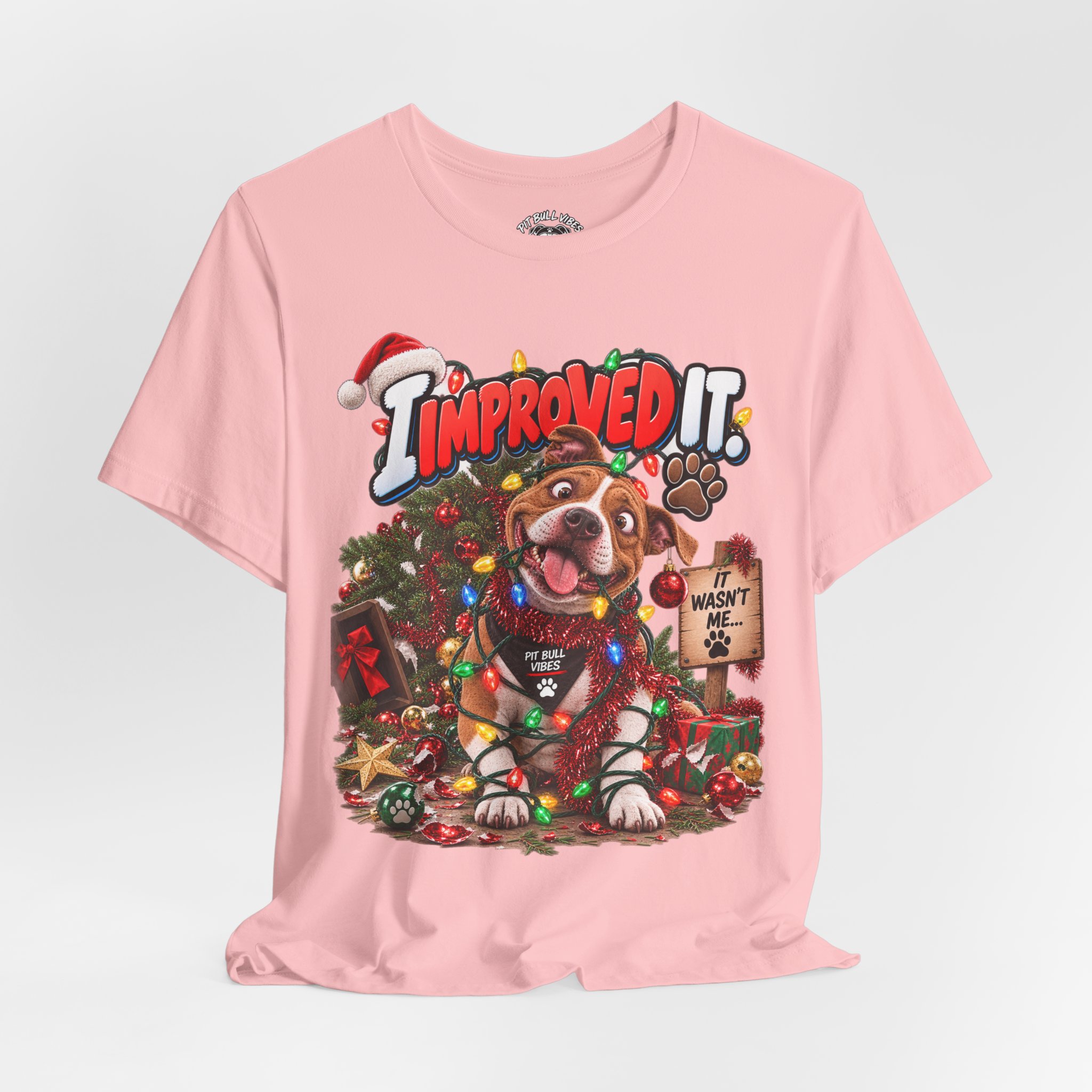 Christmas Dog T‑Shirt – "I Improved It" Funny Holiday Pet Tee - Image 36