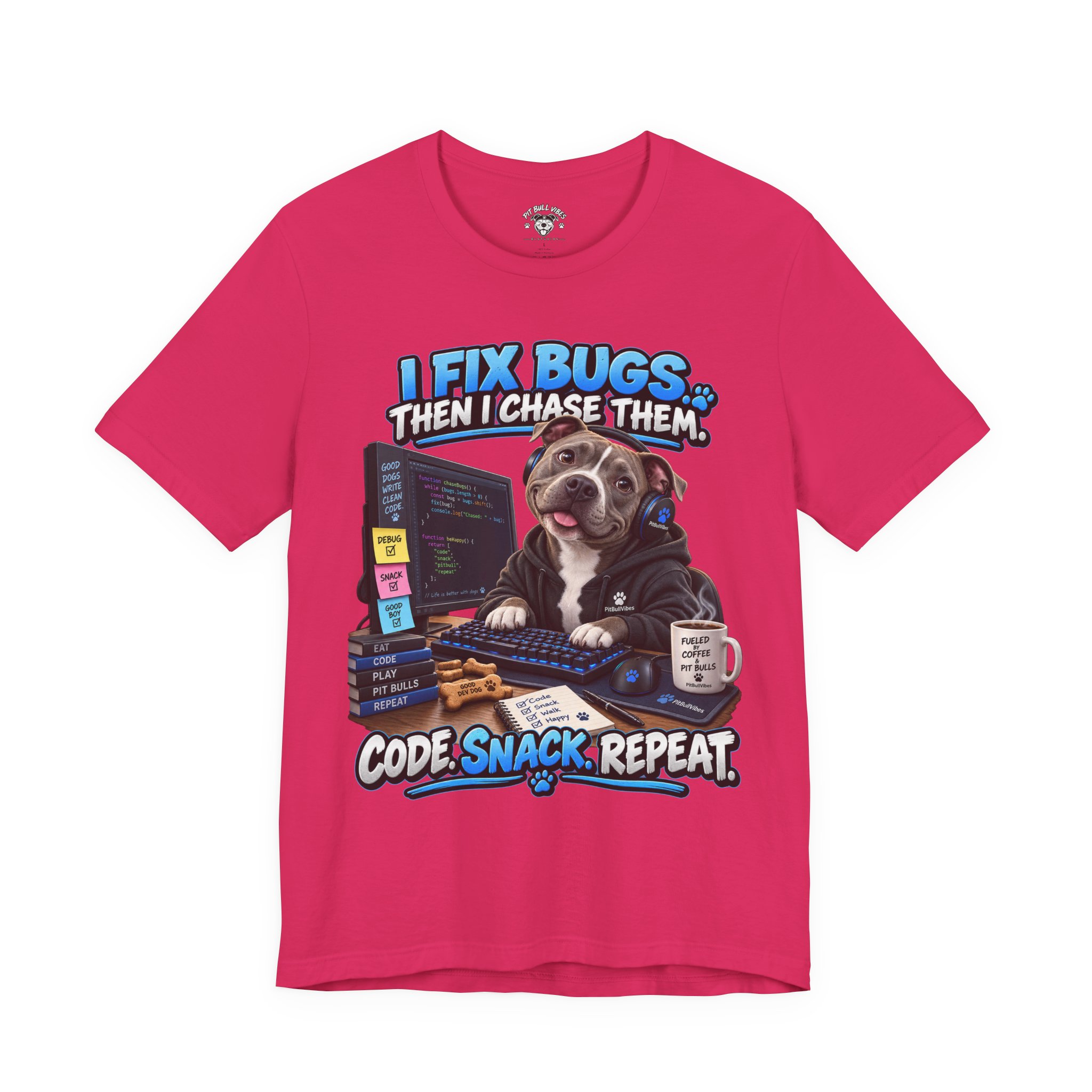 Bug-Fixing Coder Tee — "I Fix Bugs Then I Chase Them" Cute Dog Programmer T-Shirt - Image 25