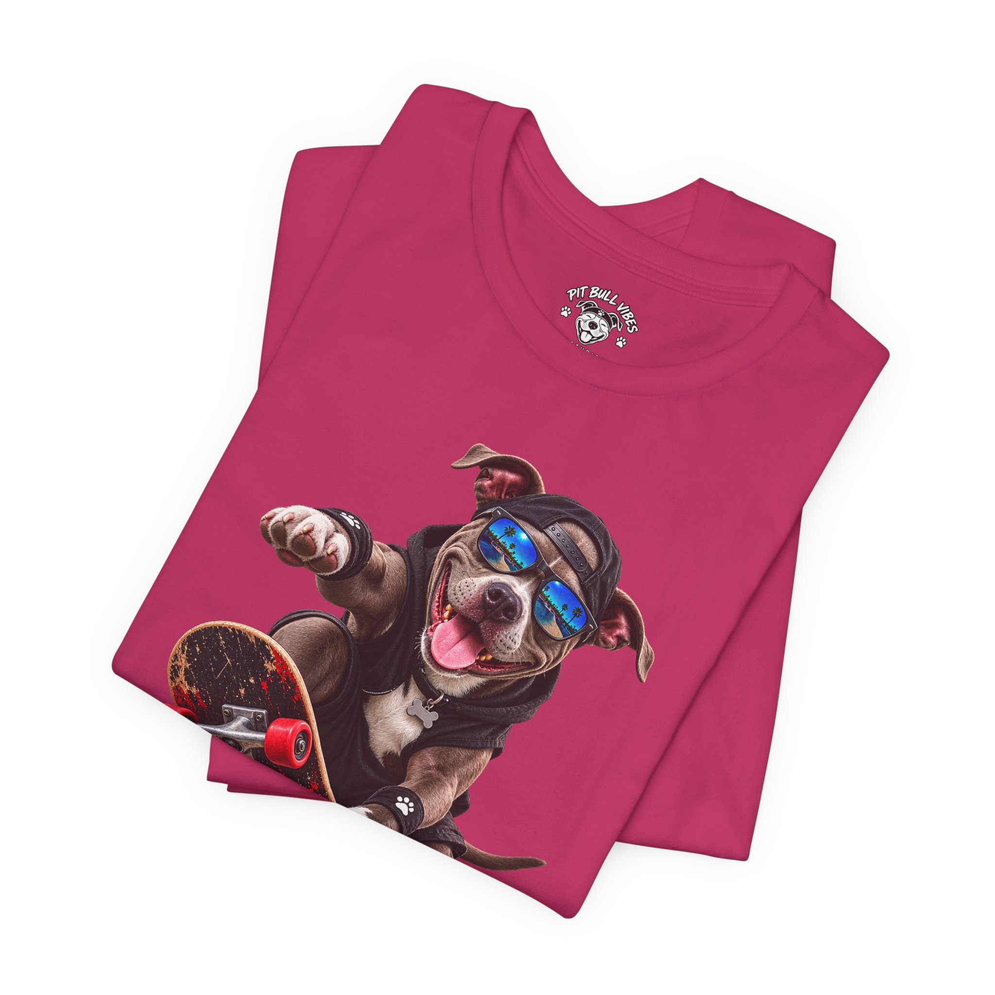 Skateboarding Dog T-Shirt | Skate Pup Graphic Tee, Sunglasses Puppy - Image 35