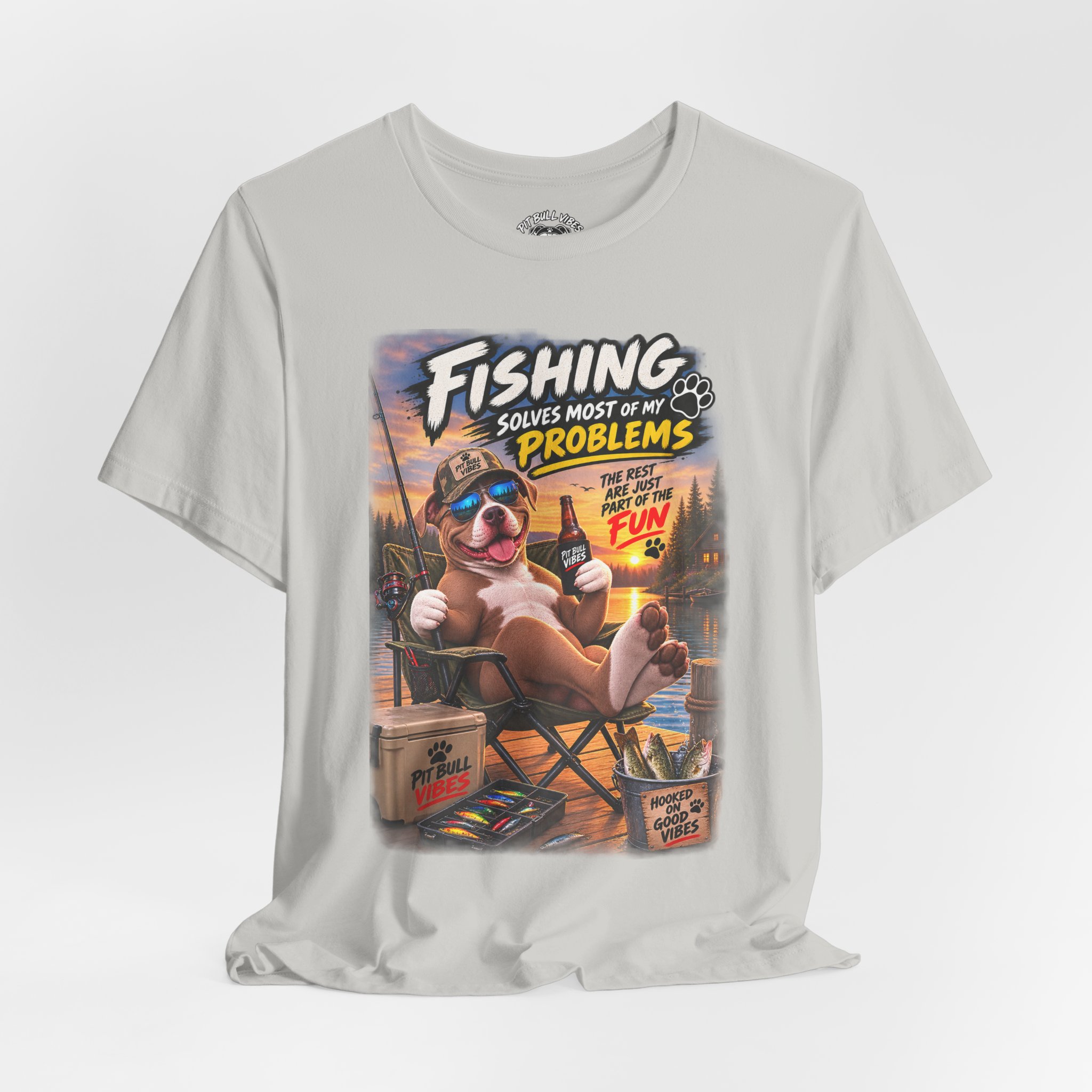 Fishing Solves Most of My Problems T-Shirt — Funny Fishing Graphic Tee - Image 28
