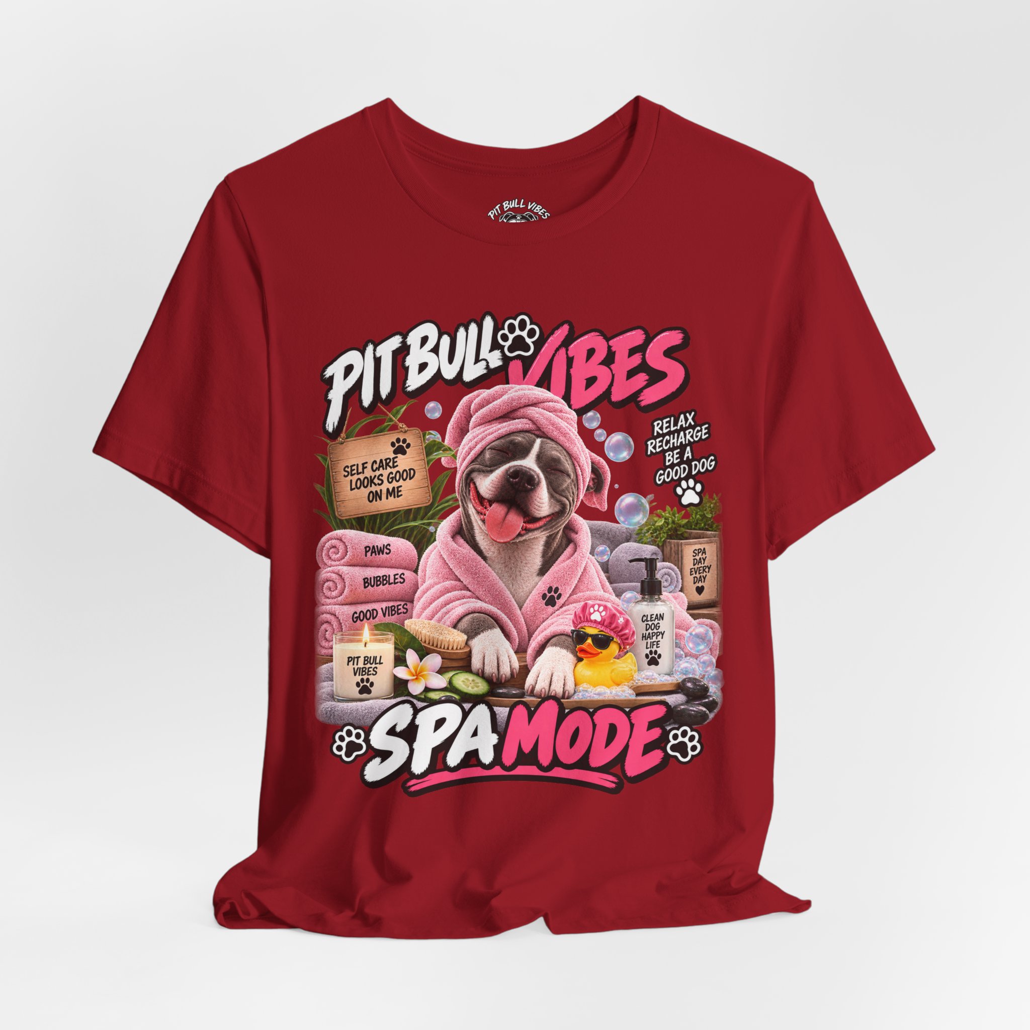 Pit Bull Spa Mode T-Shirt – Cute Spa Vibes Graphic Tee for Dog Lovers - Image 40