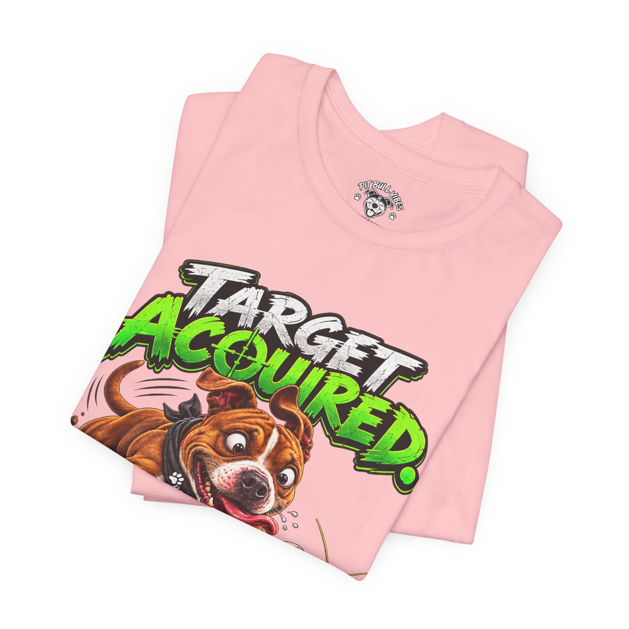 Target Acquired T-Shirt — Playful PitBull Dog 'Bug Patrol: Full Send' Graphic Tee - Image 35