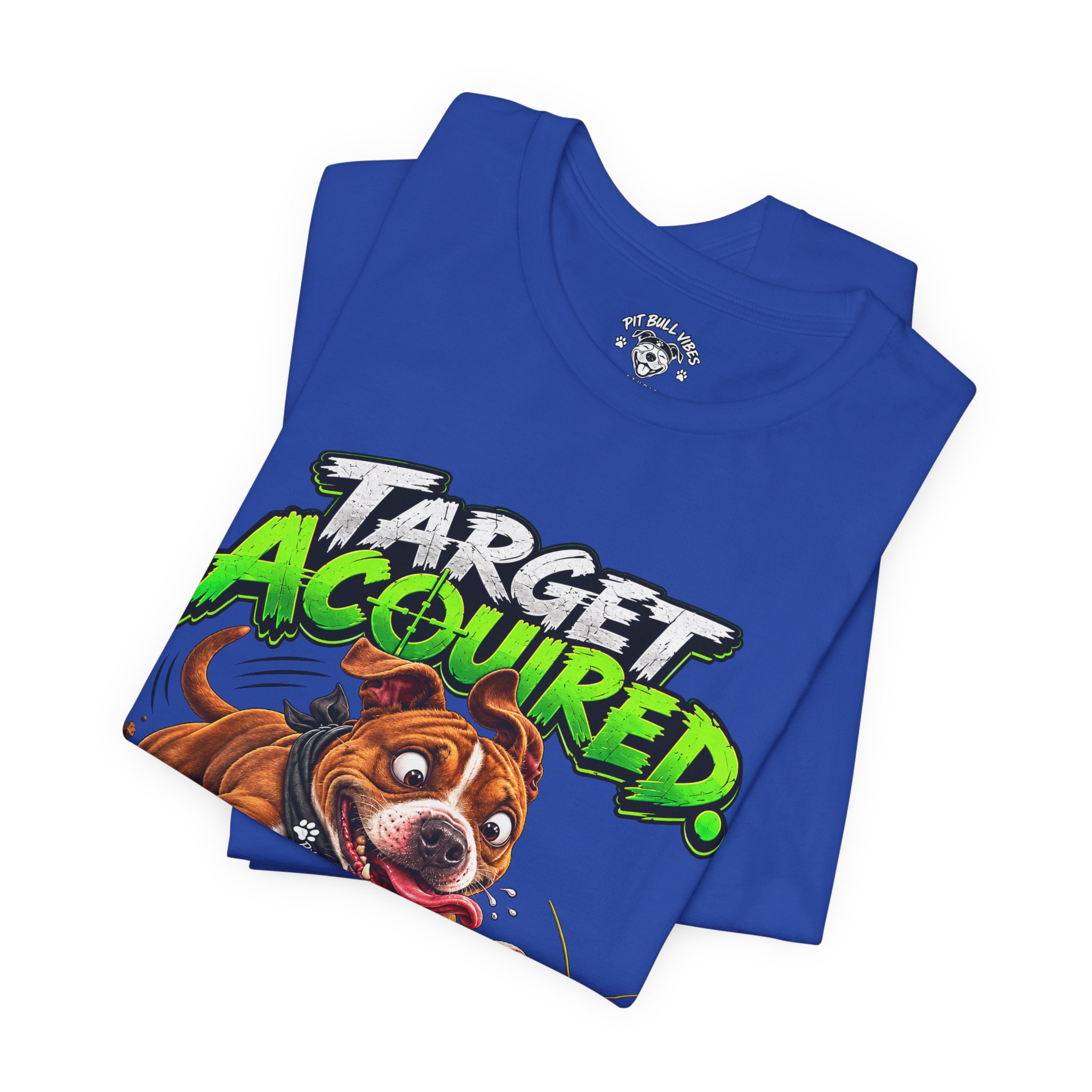 Target Acquired T-Shirt — Playful PitBull Dog 'Bug Patrol: Full Send' Graphic Tee - Image 4