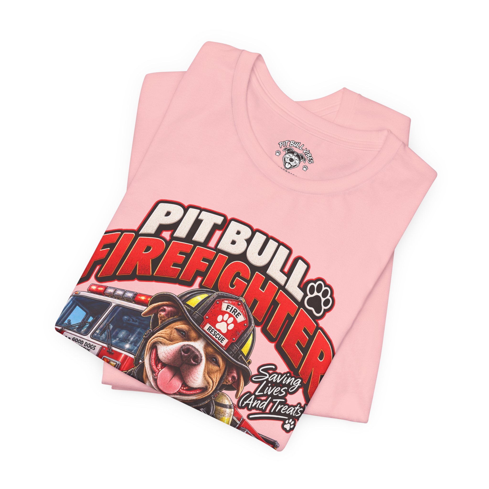 Pitbull Firefighter T-Shirt – Cute Firehouse Dog Tee for Firefighters & Dog Lovers - Image 35
