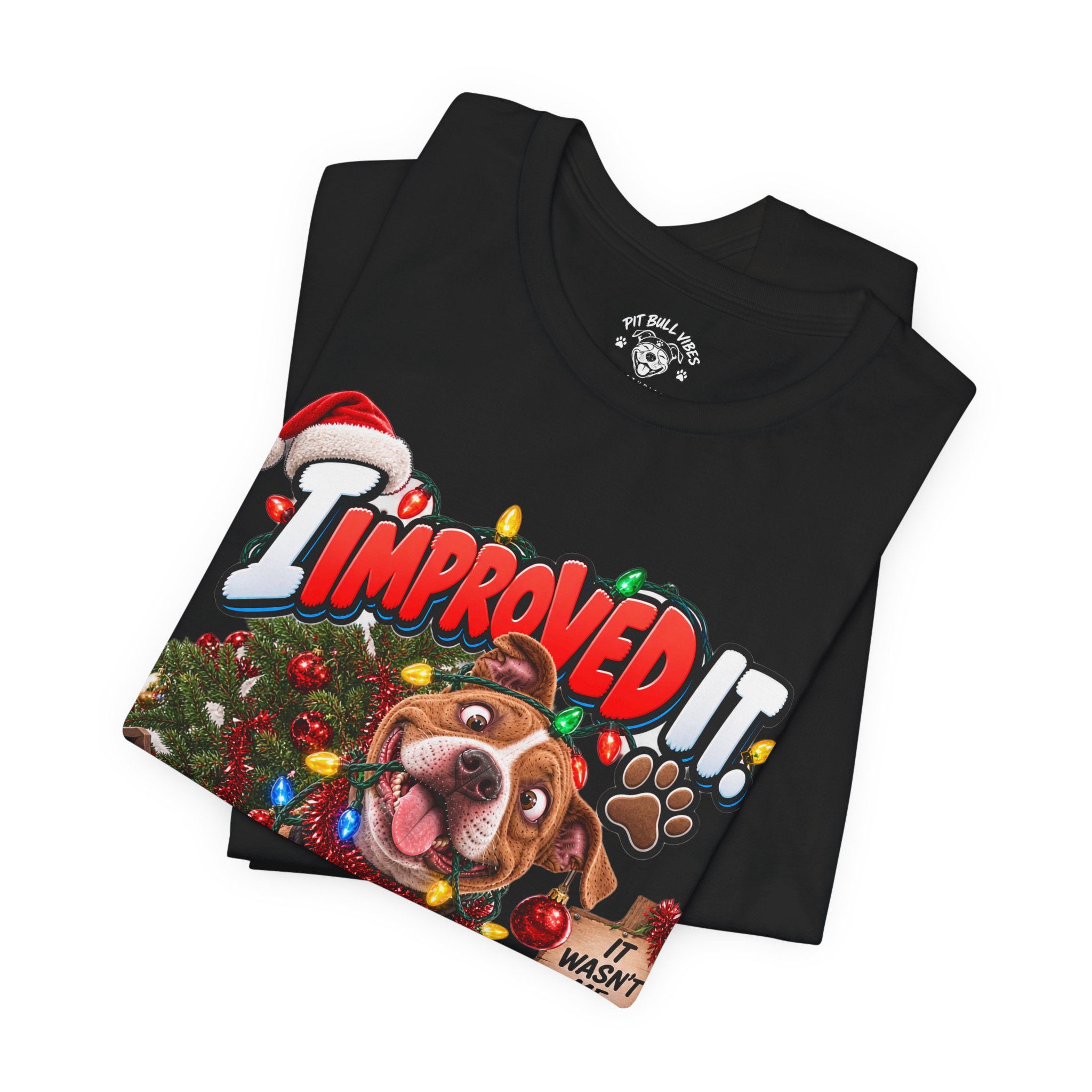Christmas Dog T‑Shirt – "I Improved It" Funny Holiday Pet Tee - Image 15
