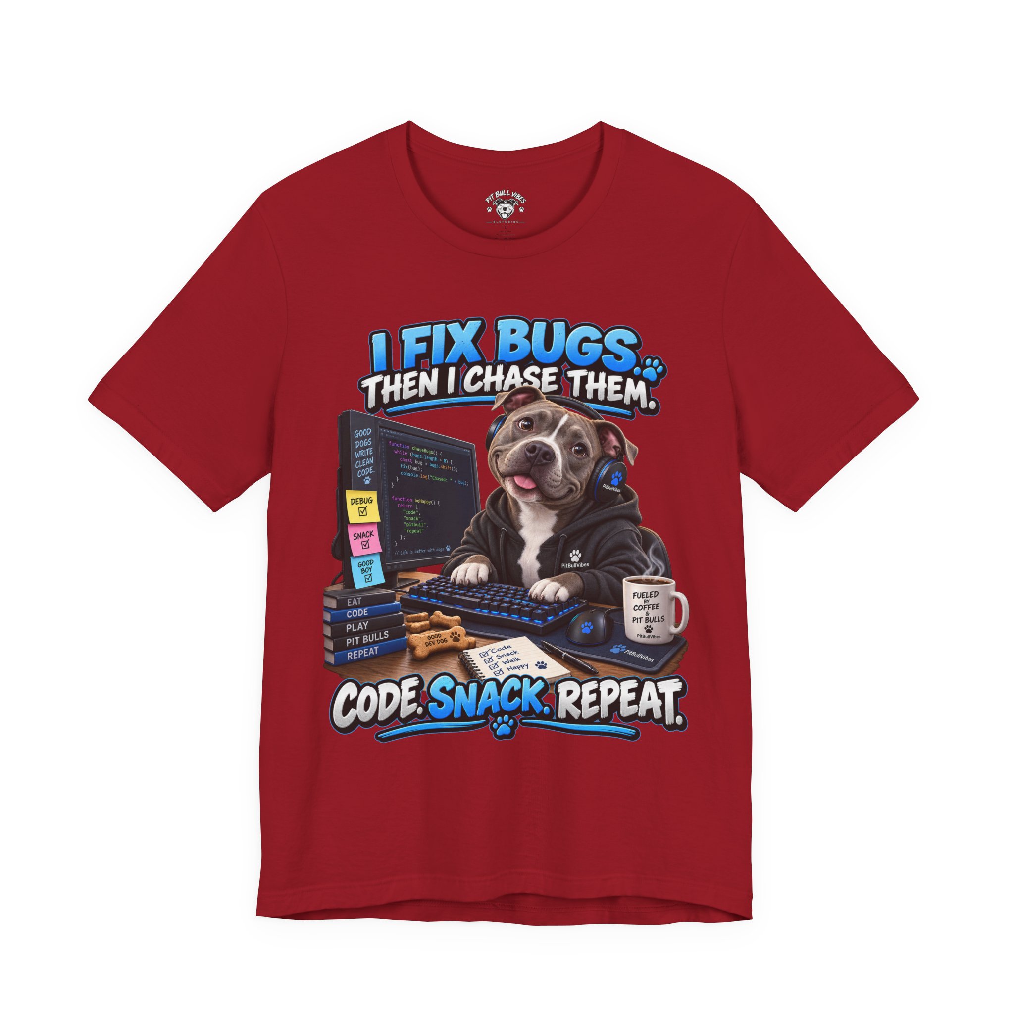 Bug-Fixing Coder Tee — "I Fix Bugs Then I Chase Them" Cute Dog Programmer T-Shirt - Image 37