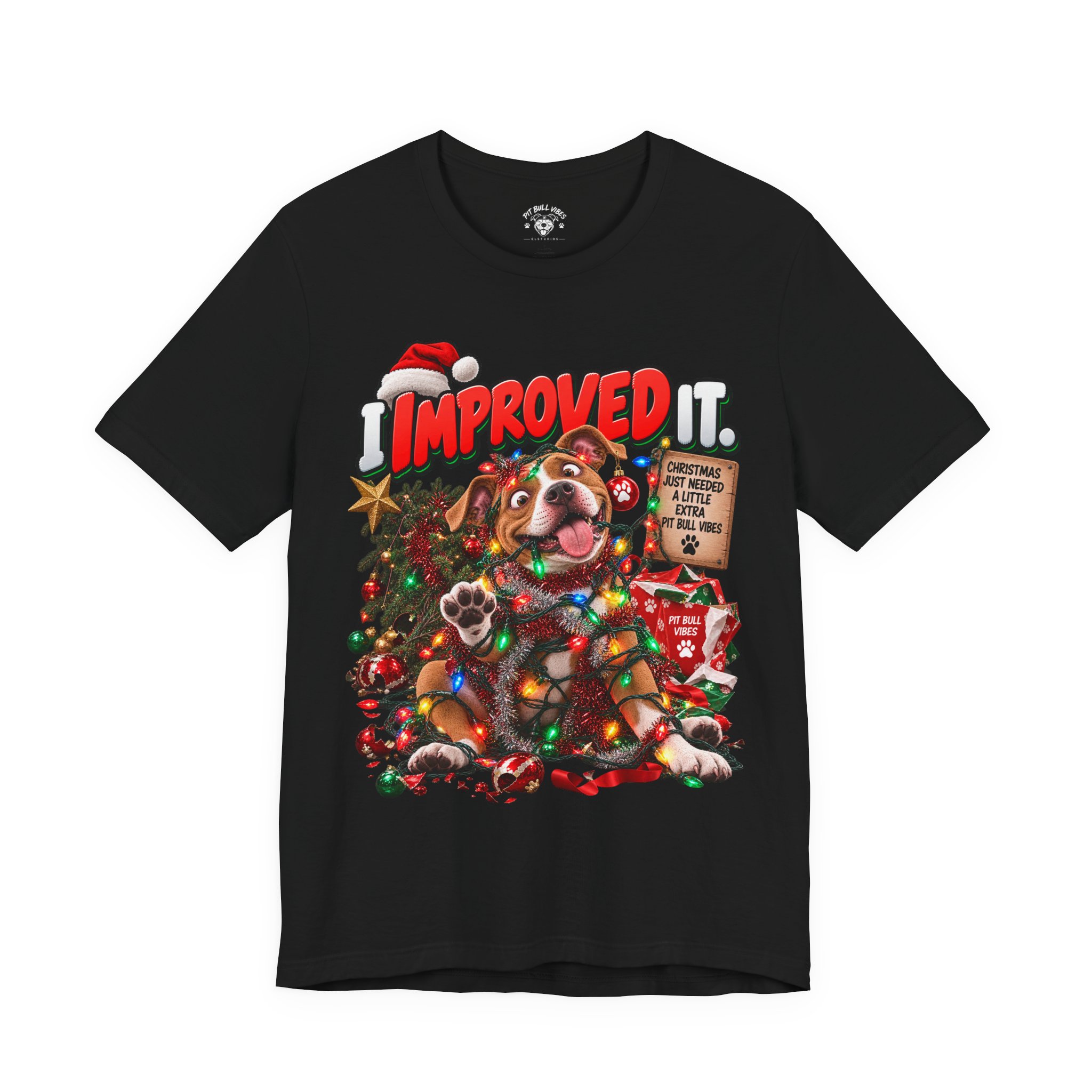 Holiday Dog T‑Shirt “I Improved It” Christmas Puppy Tee - Image 13