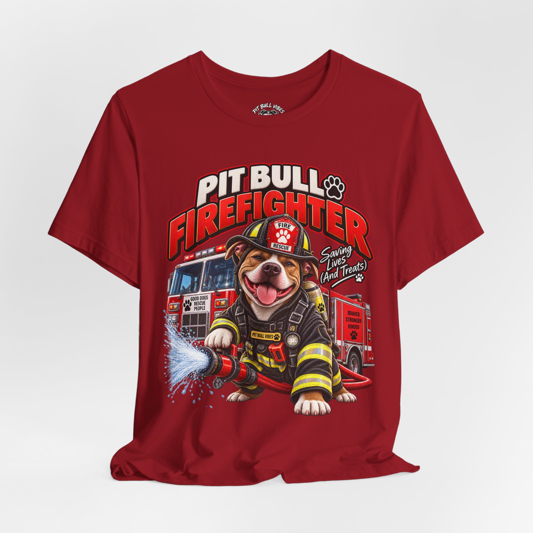 Pitbull Firefighter T-Shirt – Cute Firehouse Dog Tee for Firefighters & Dog Lovers - Image 40