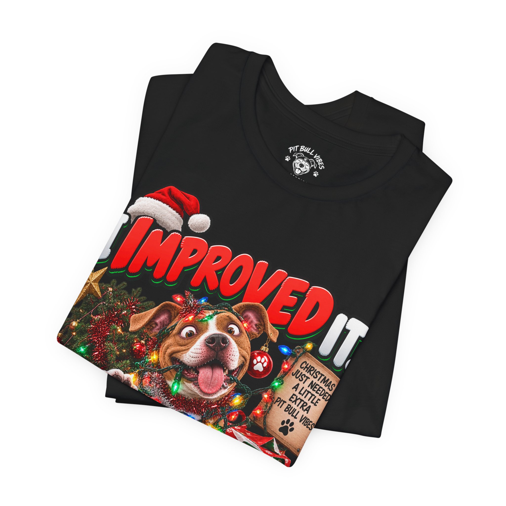 Holiday Dog T‑Shirt “I Improved It” Christmas Puppy Tee - Image 15