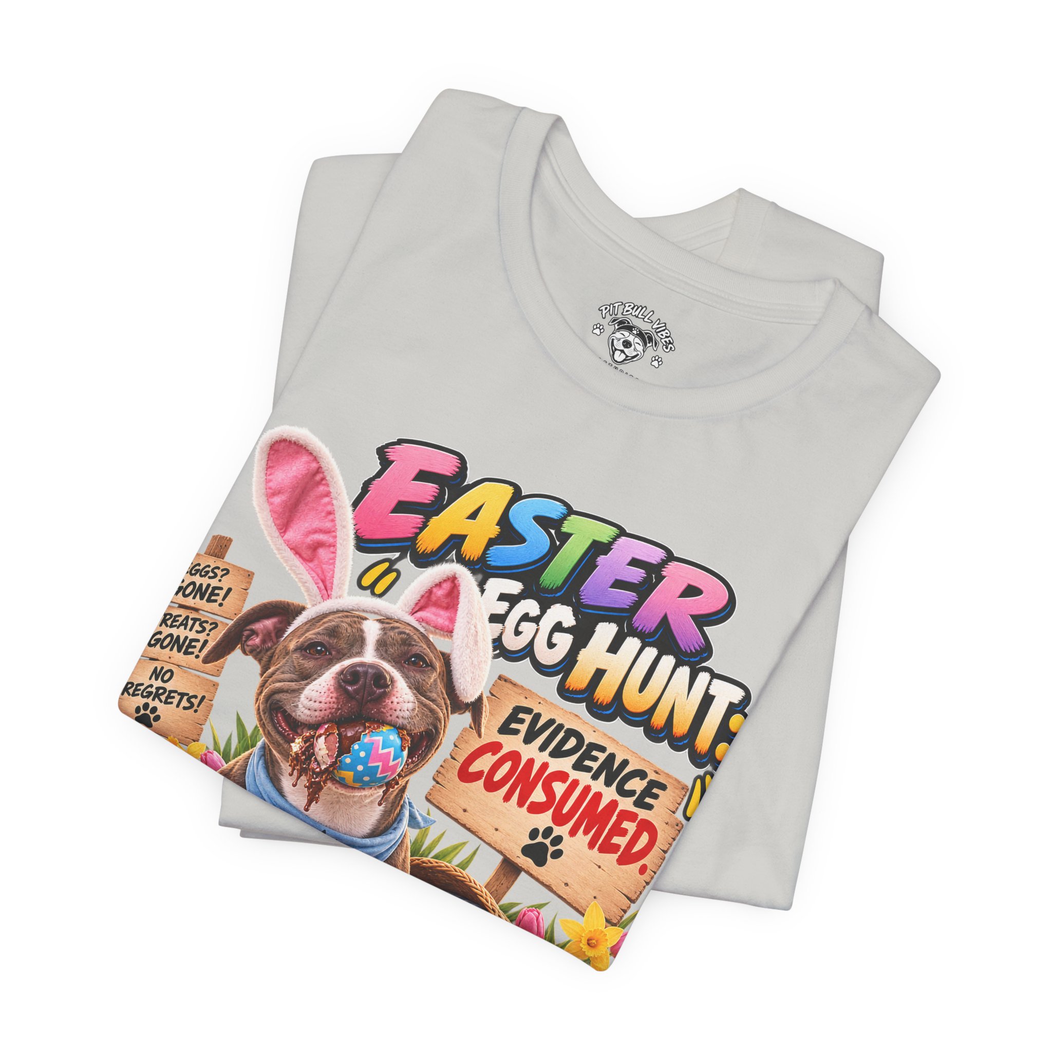 Easter Egg Hunt Dog T-Shirt — “Evidence Consumed” Cute Puppy Easter Tee - Image 19