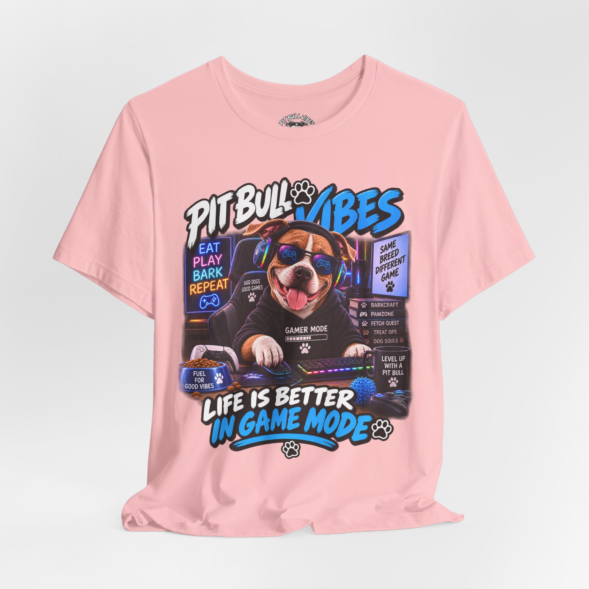 Pitbull Vibes Gamer Tee — "Life Is Better In Game Mode" - Image 36