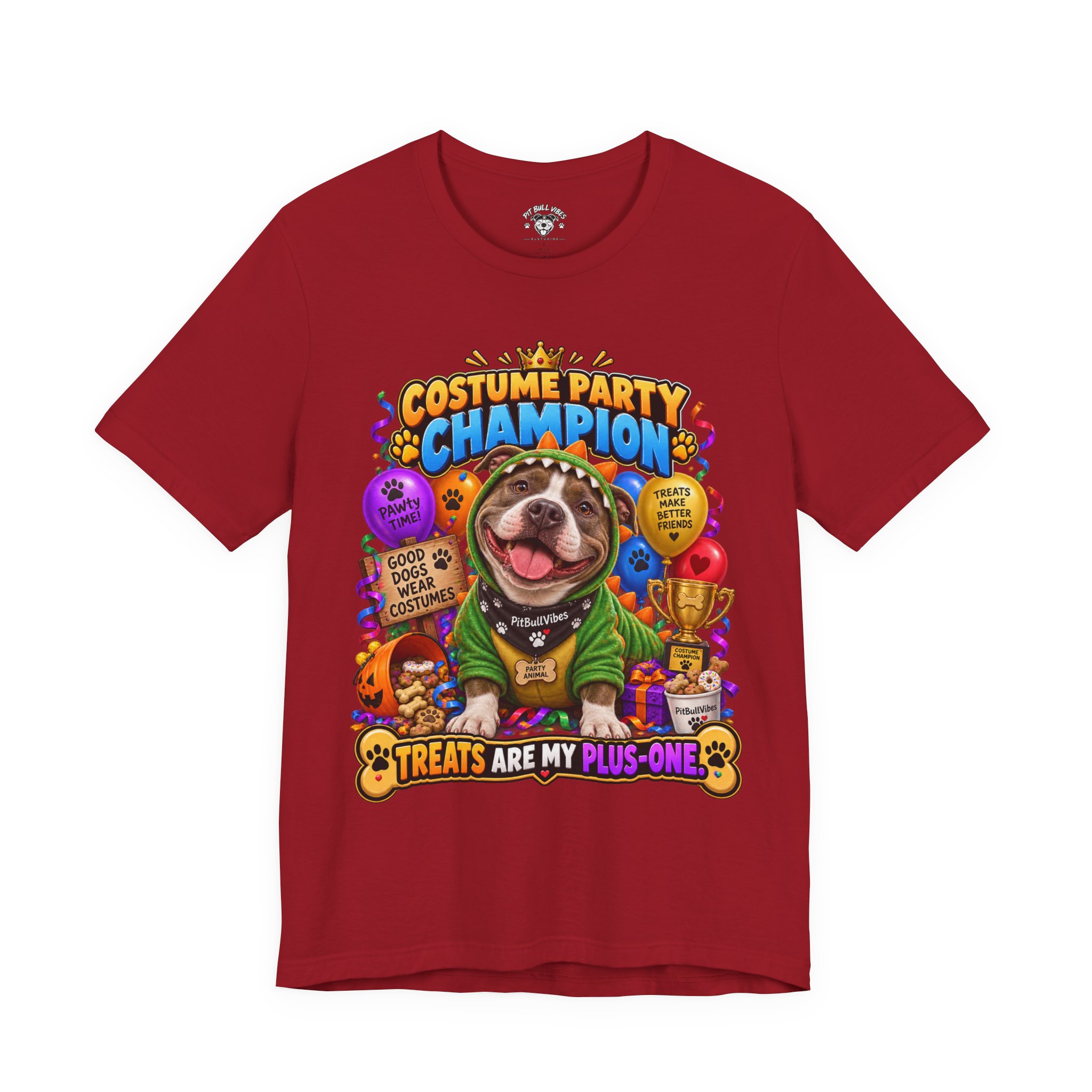 Costume Party Champion Dog T-Shirt — "Treats Are My Plus-One" - Image 37