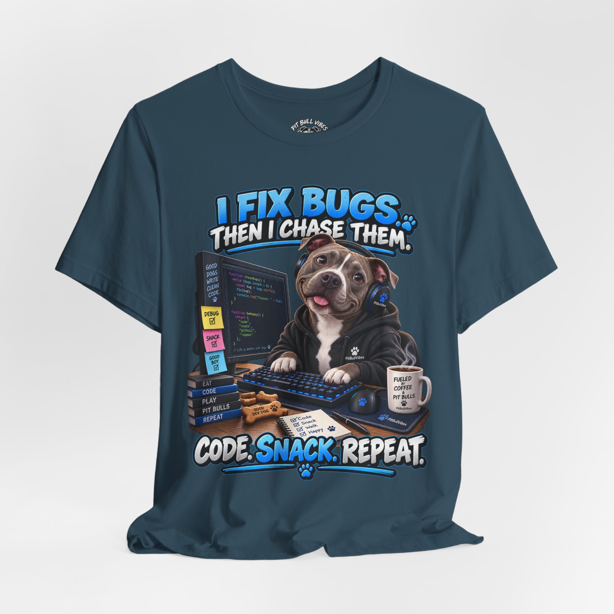 Bug-Fixing Coder Tee — "I Fix Bugs Then I Chase Them" Cute Dog Programmer T-Shirt - Image 24