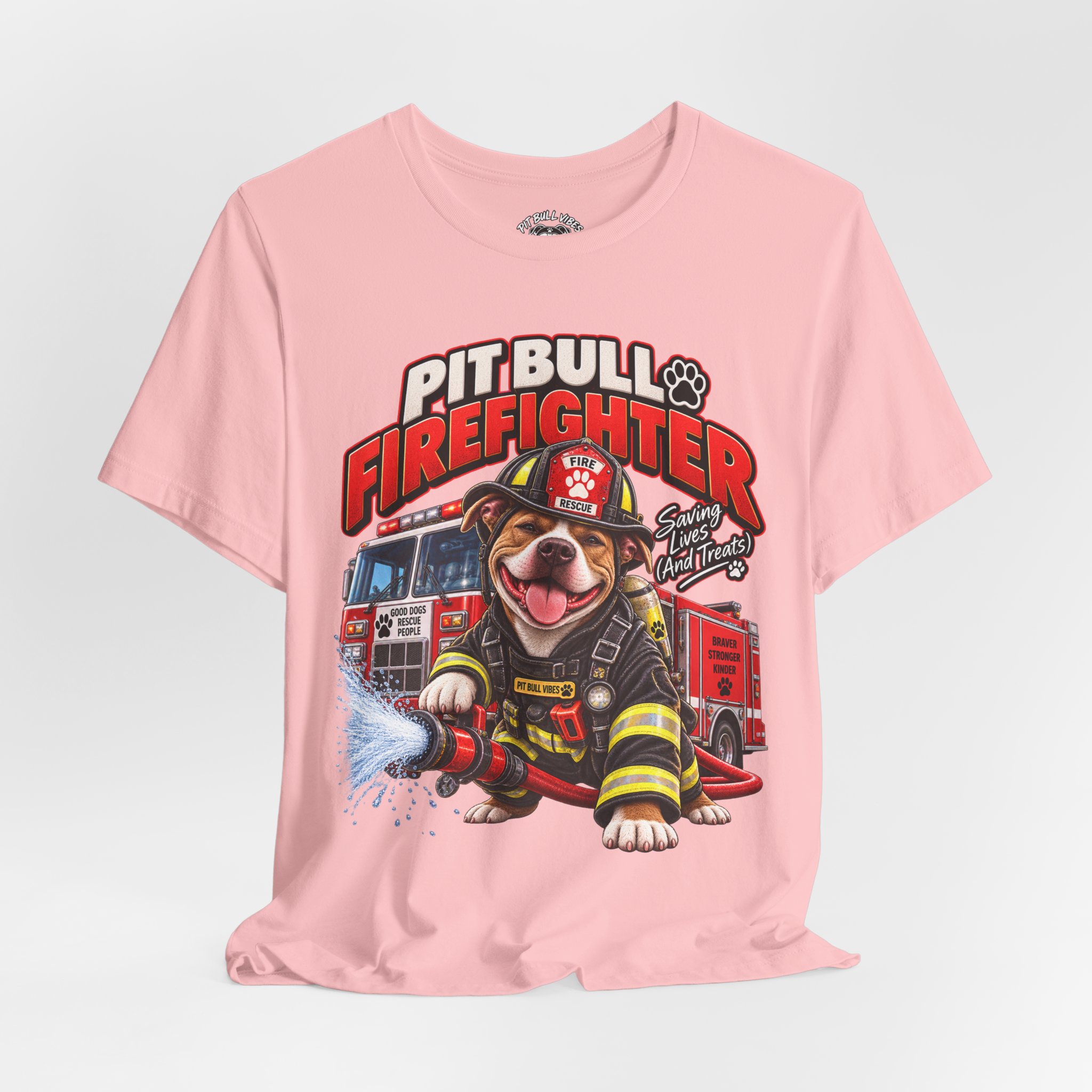 Pitbull Firefighter T-Shirt – Cute Firehouse Dog Tee for Firefighters & Dog Lovers - Image 36