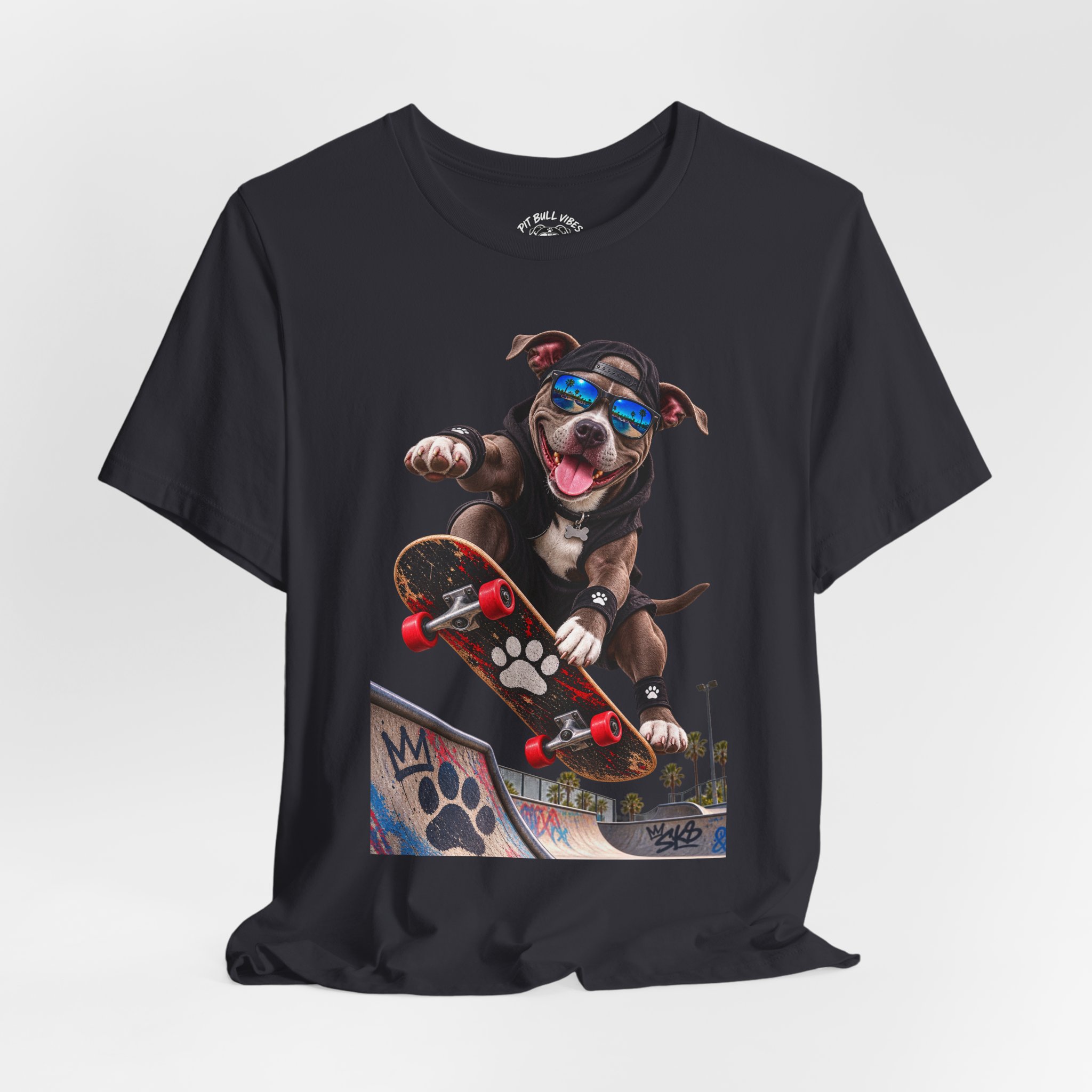 Skateboarding Dog T-Shirt | Skate Pup Graphic Tee, Sunglasses Puppy - Image 16