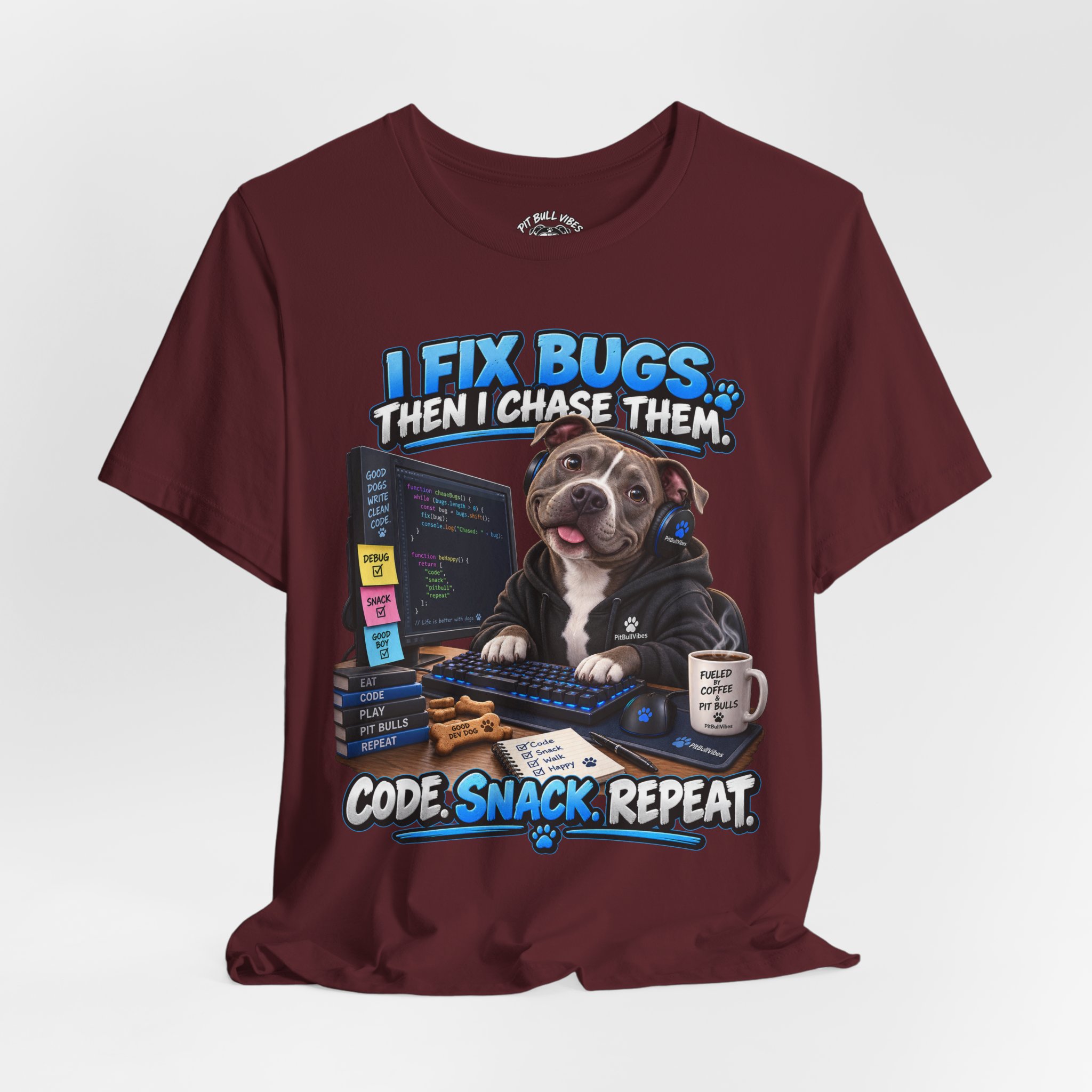 Bug-Fixing Coder Tee — "I Fix Bugs Then I Chase Them" Cute Dog Programmer T-Shirt - Image 32