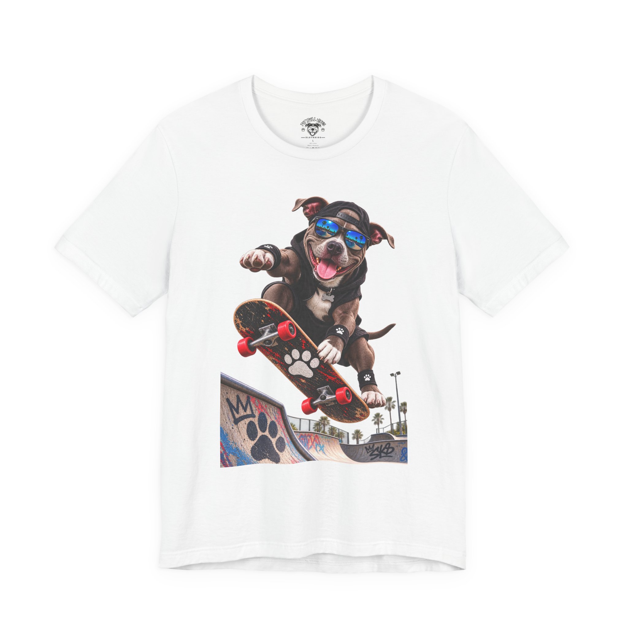 Skateboarding Dog T-Shirt | Skate Pup Graphic Tee, Sunglasses Puppy - Image 7