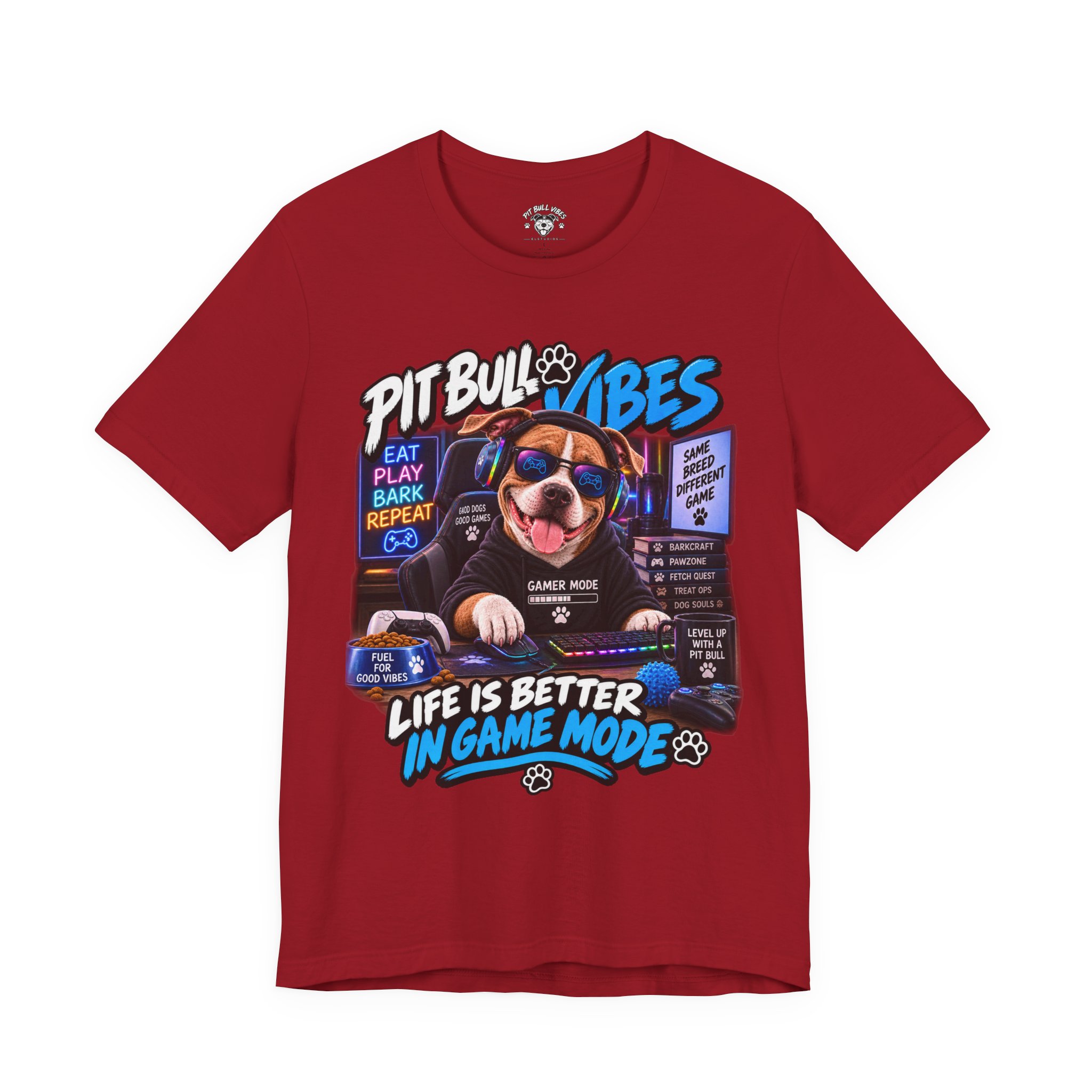 Pitbull Vibes Gamer Tee — "Life Is Better In Game Mode" - Image 37