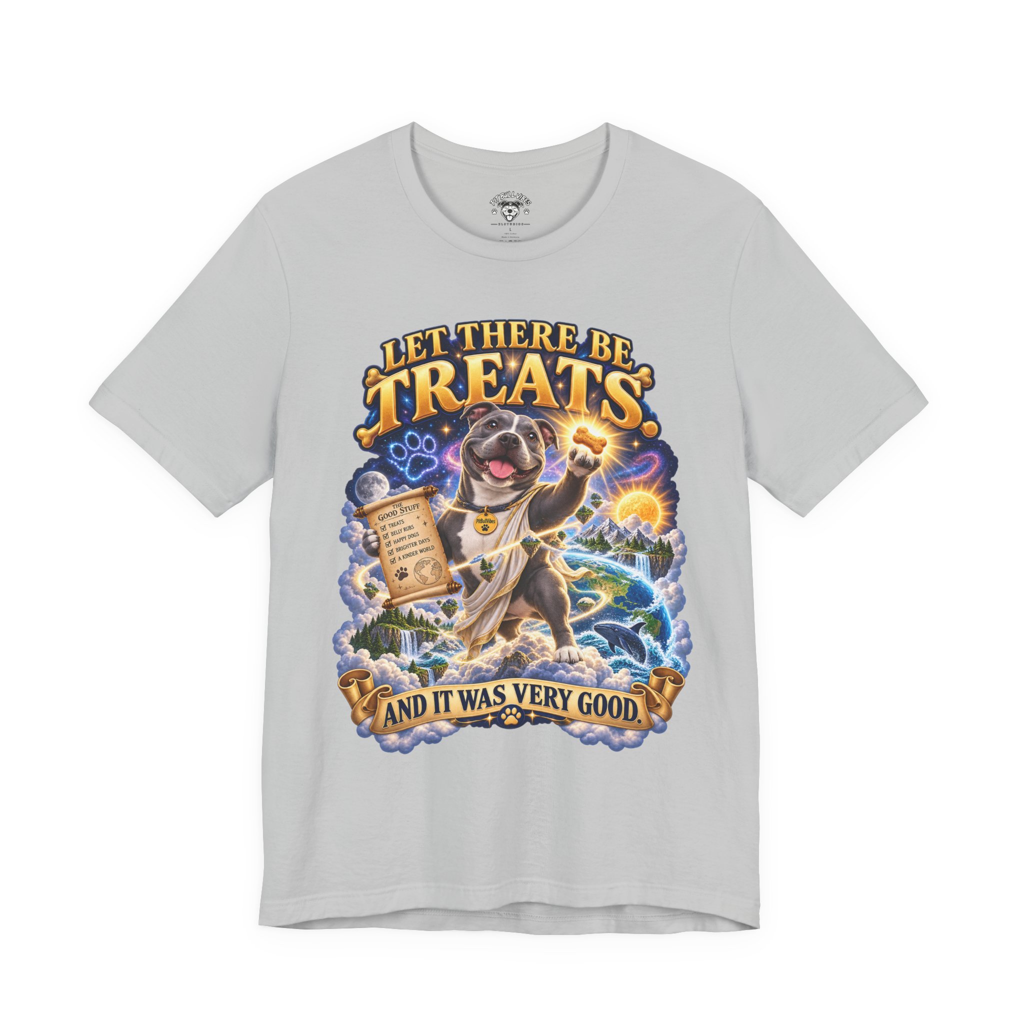 Dog Treats Graphic Tee — "Let There Be Treats and It Was Very Good" - Image 9