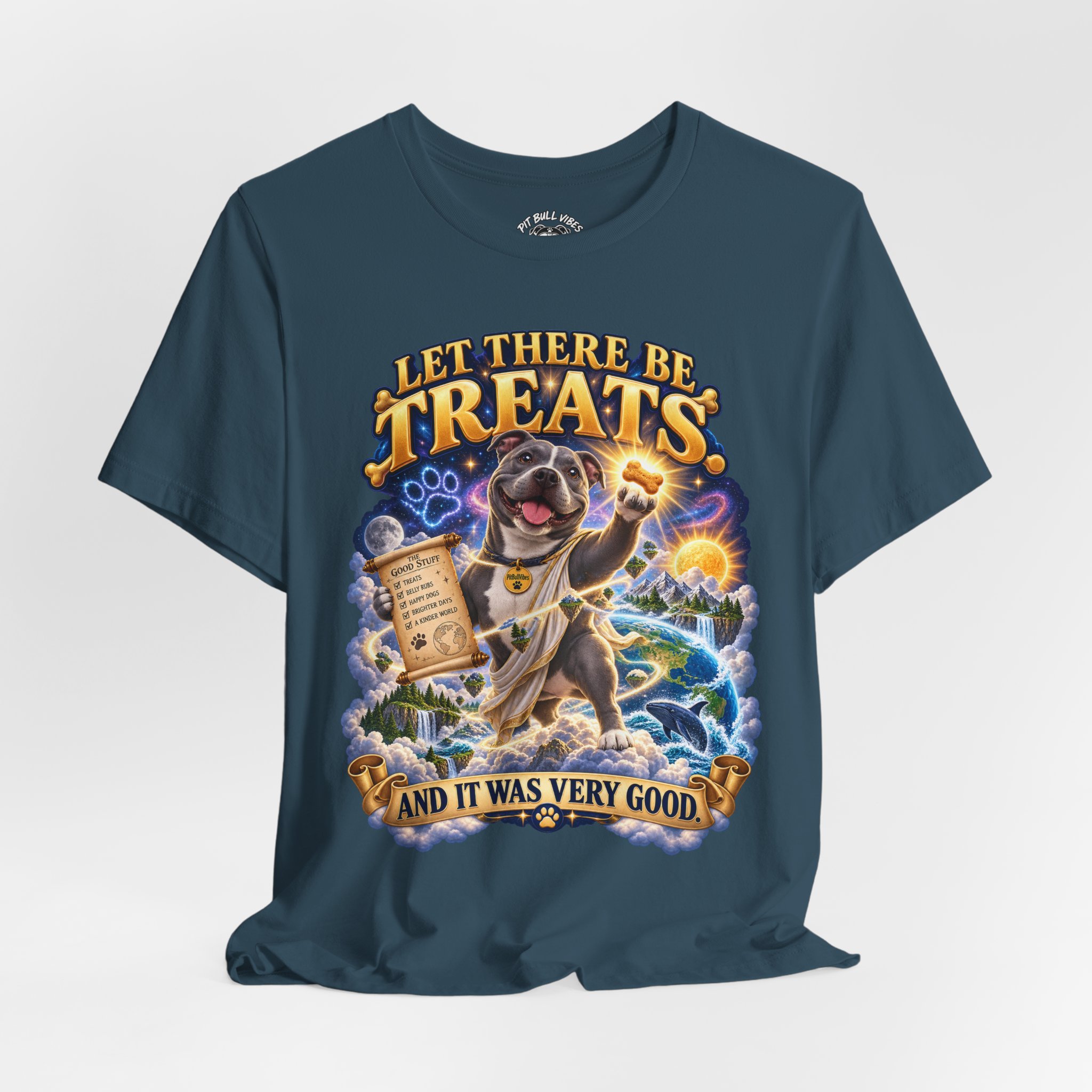Dog Treats Graphic Tee — "Let There Be Treats and It Was Very Good" - Image 24