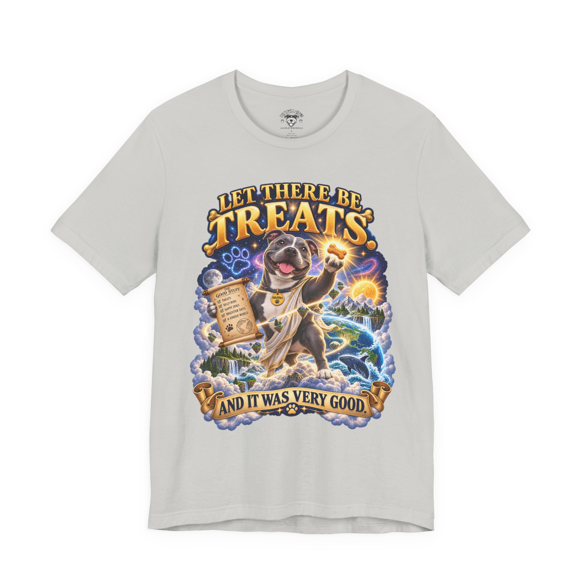 Dog Treats Graphic Tee — "Let There Be Treats and It Was Very Good" - Image 17