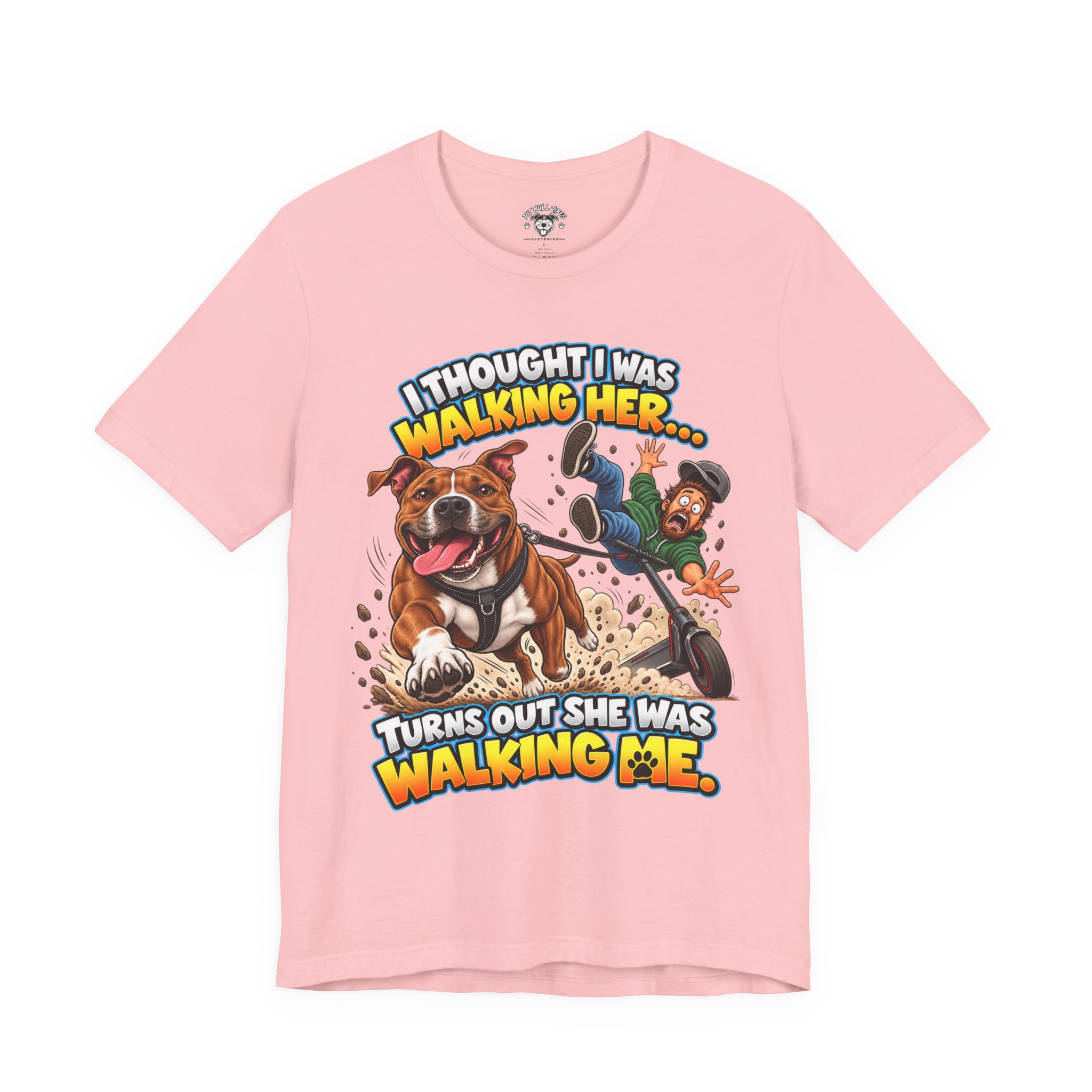 “I Thought I Was Walking Her, Turns Out She Was Walking Me” Funny Dog Walking T-Shirt - Image 33