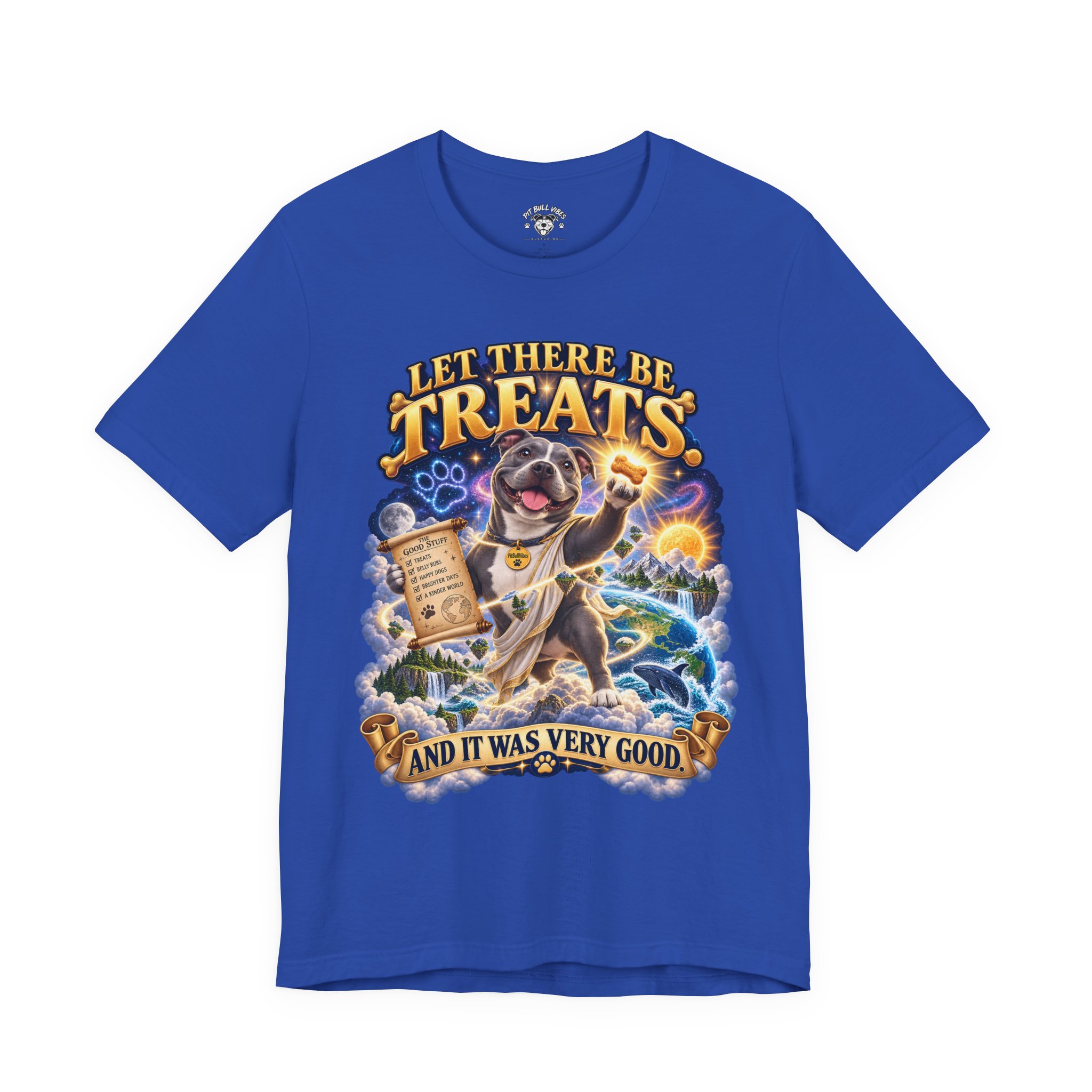 Dog Treats Graphic Tee — "Let There Be Treats and It Was Very Good" - Image 2