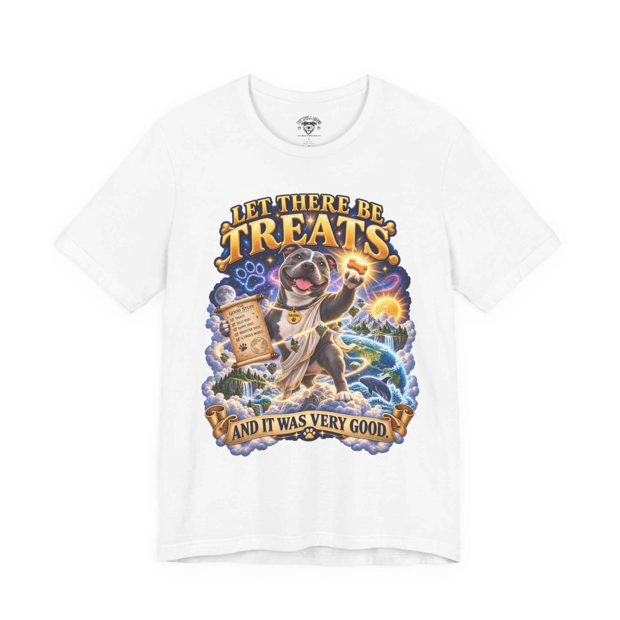 Dog Treats Graphic Tee — "Let There Be Treats and It Was Very Good" - Image 5